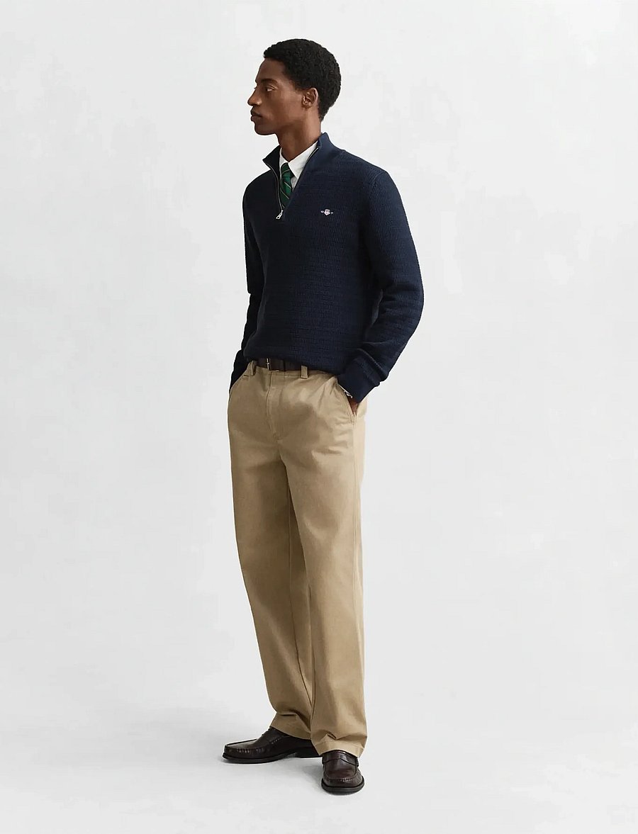 Gant - MINI CABLE HALF ZIP - pullover mit halbem reißverschluss - evening blue - 4