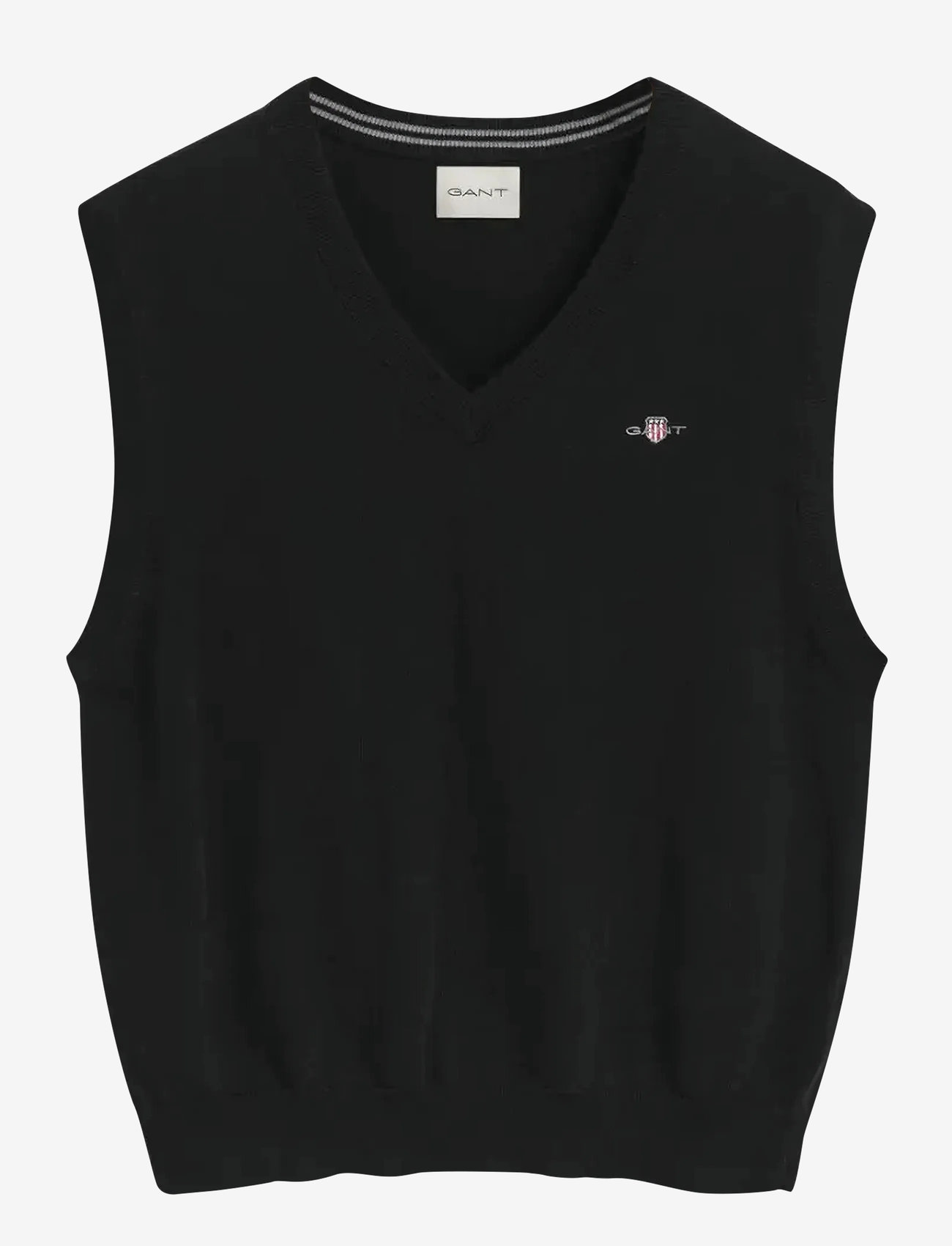 Gant - CLASSIC COTTON VEST - kootud vestid - black - 1