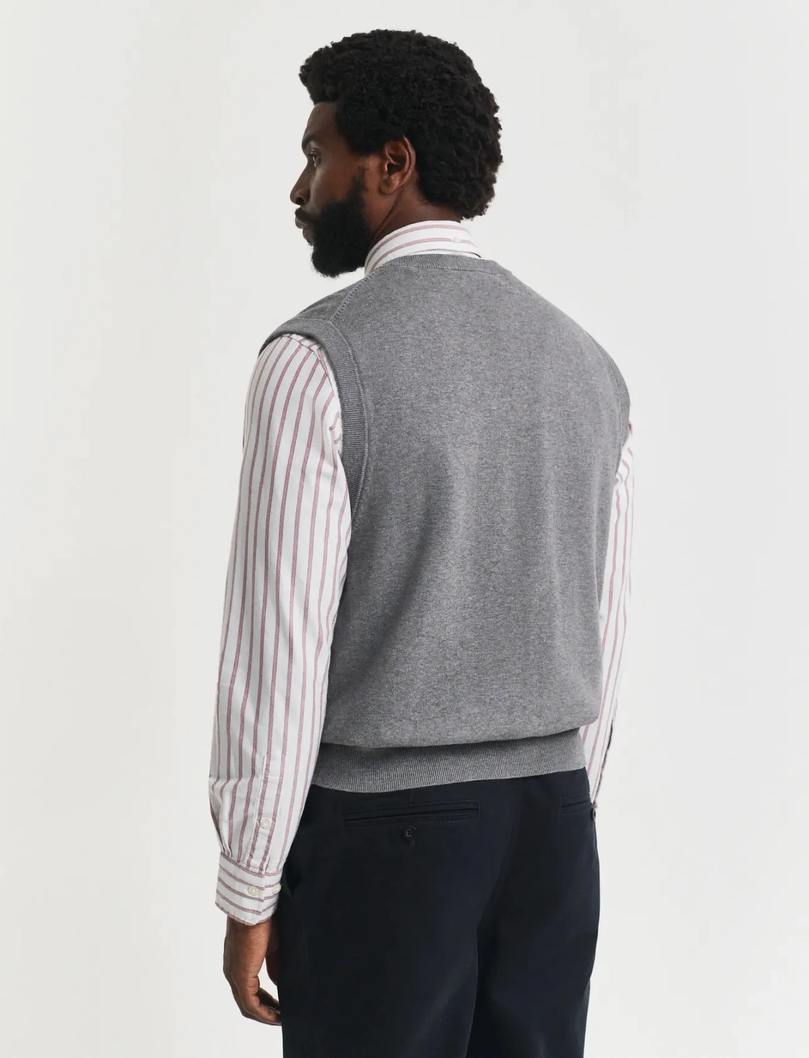 Gant - CLASSIC COTTON VEST - gestrickte westen - dark grey melange - 2
