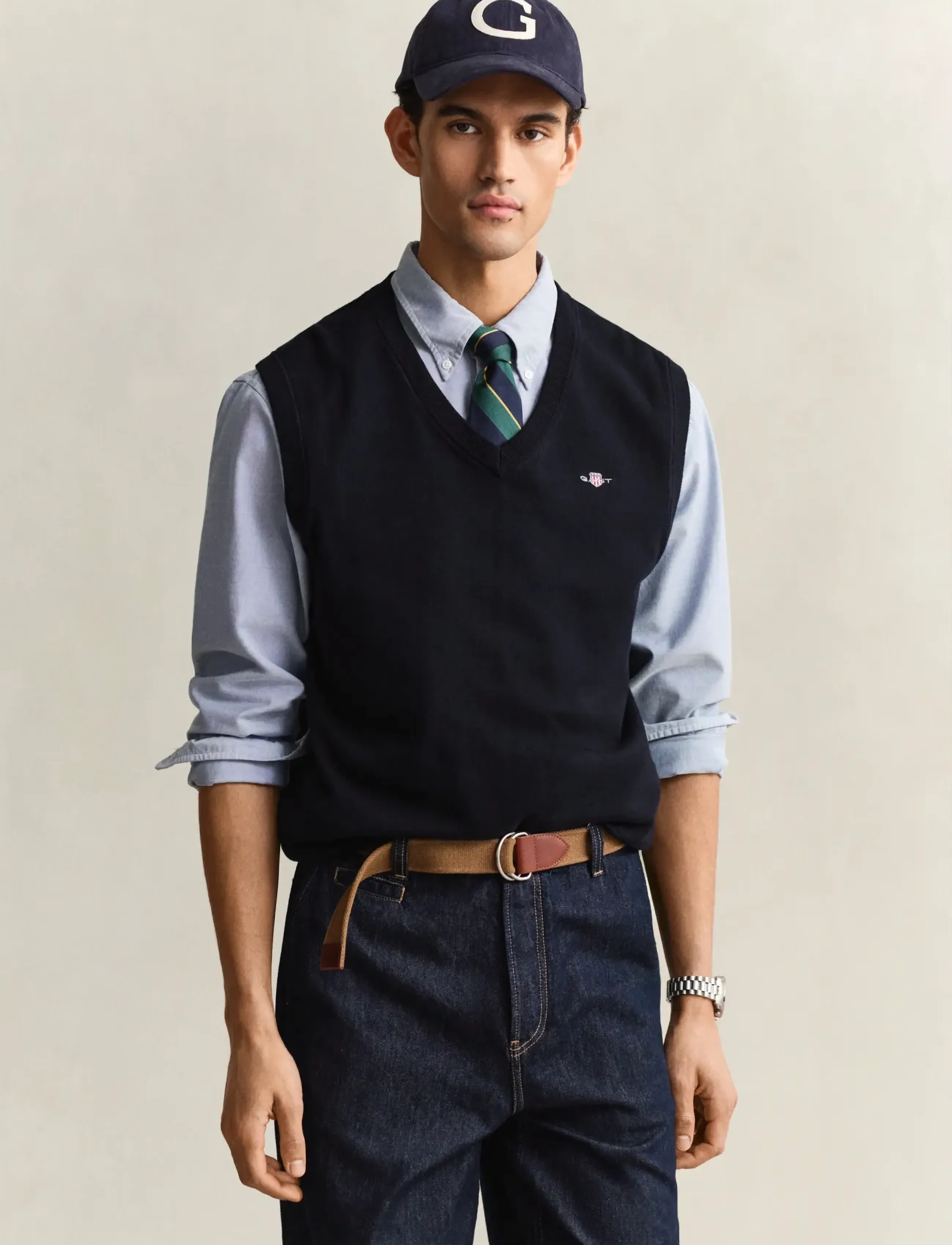 GANT CLASSIC COTTON VEST - Nach Stil kaufen - EVENING BLUE / navy