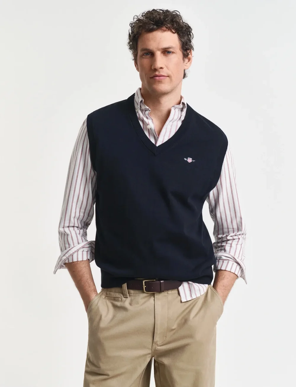 GANT - CLASSIC COTTON VEST - strikveste - evening blue - 0
