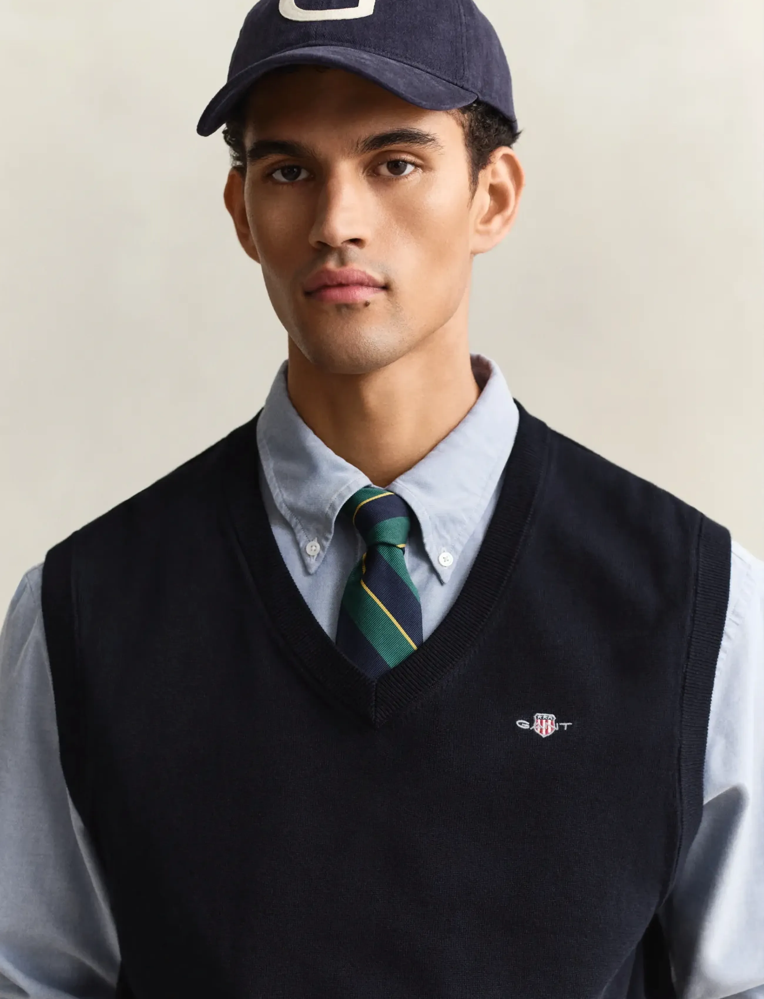 Gant - CLASSIC COTTON VEST - gestrickte westen - evening blue - 3