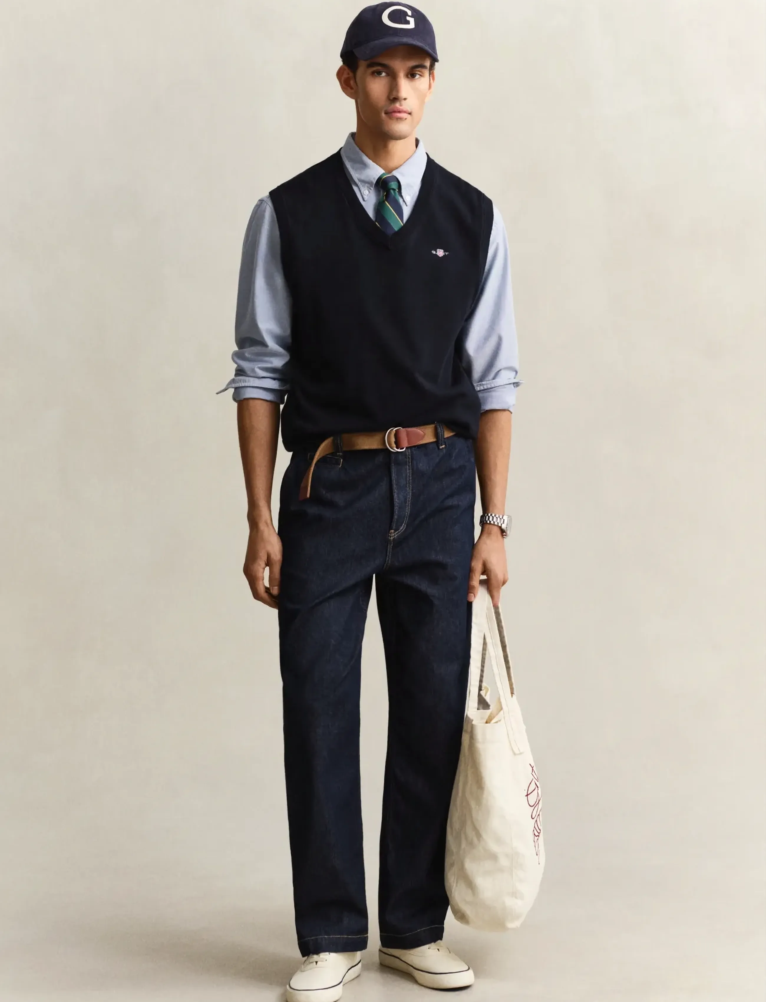 Gant - CLASSIC COTTON VEST - gestrickte westen - evening blue - 4