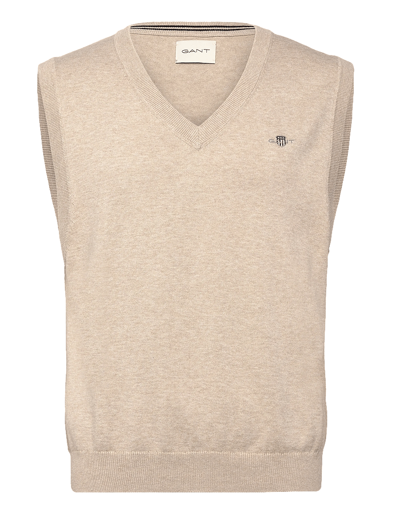 Gant - CLASSIC COTTON VEST - strikveste - oat melange - 1