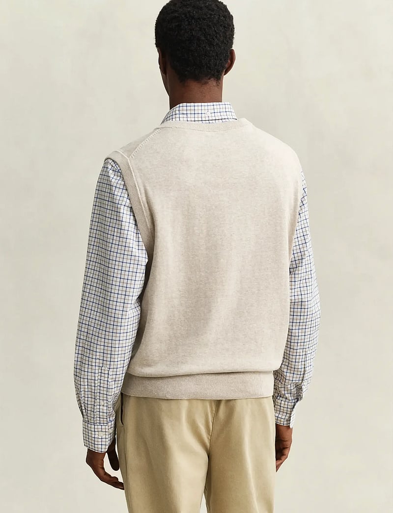 Gant - CLASSIC COTTON VEST - strikveste - oat melange - 3