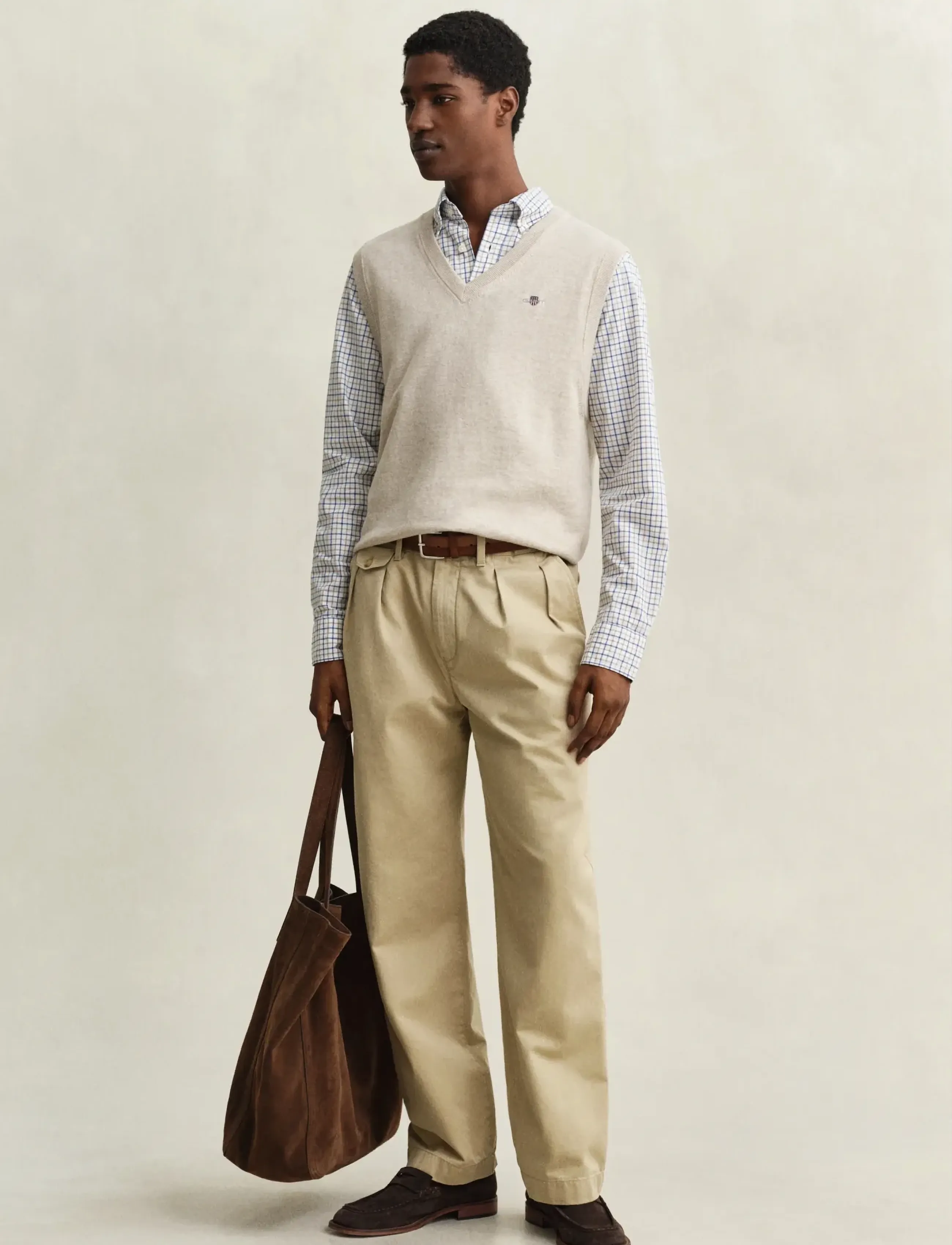 Gant - CLASSIC COTTON VEST - kootud vestid - oat melange - 5