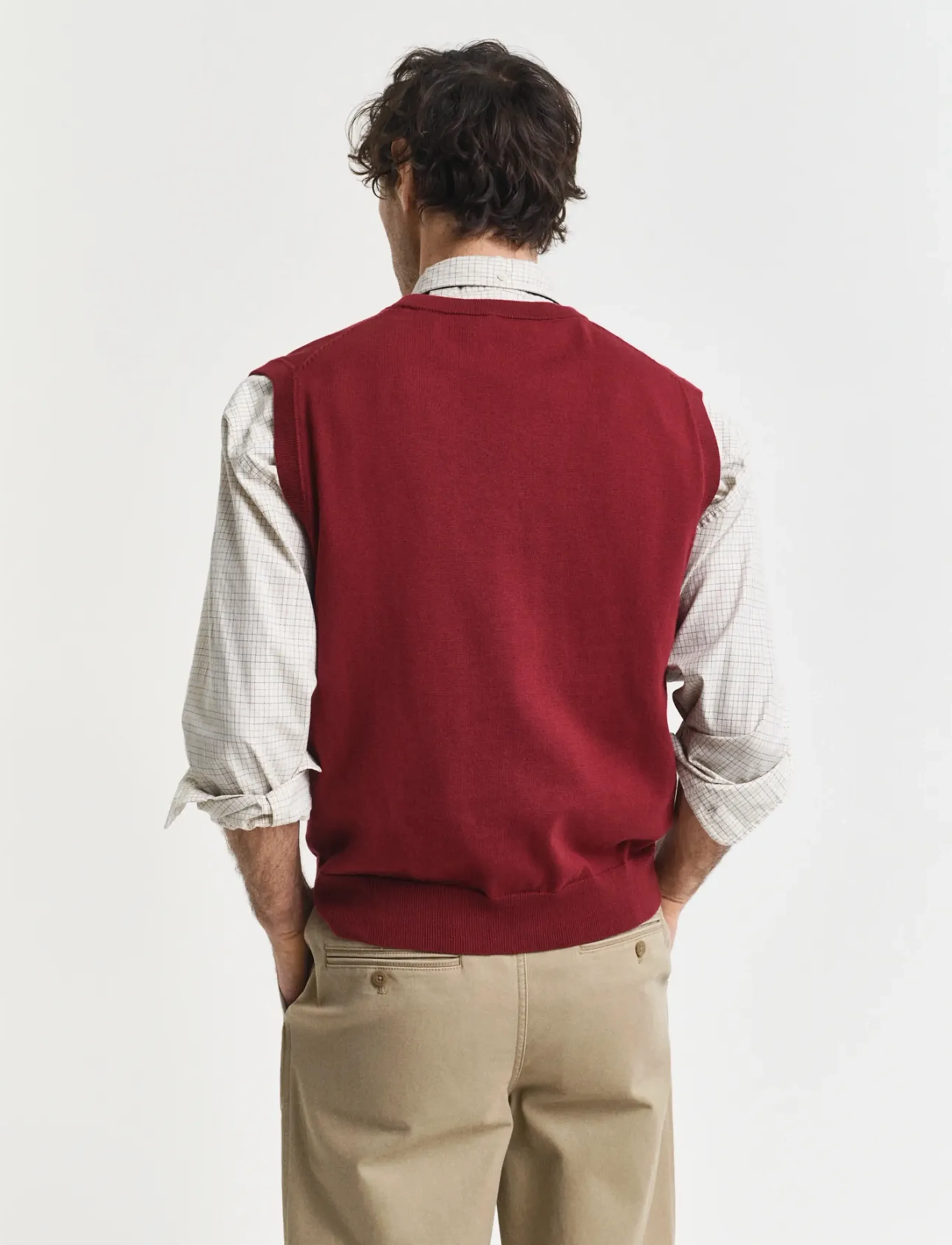 Gant - CLASSIC COTTON VEST - kootud vestid - plumped red - 2