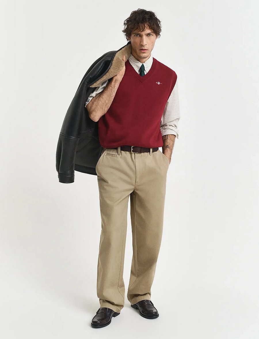 Gant - CLASSIC COTTON VEST - kootud vestid - plumped red - 3