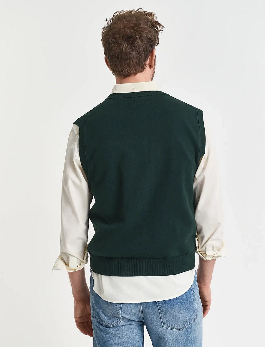 Gant - CLASSIC COTTON VEST - strikveste - tartan green - 2