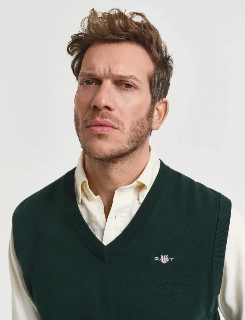 GANT - CLASSIC COTTON VEST - prjónavesti - tartan green - 4