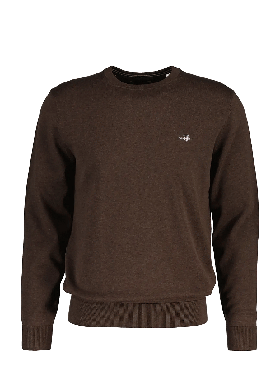 Gant - Cotton Sweater - round necks - black brown melange - 1