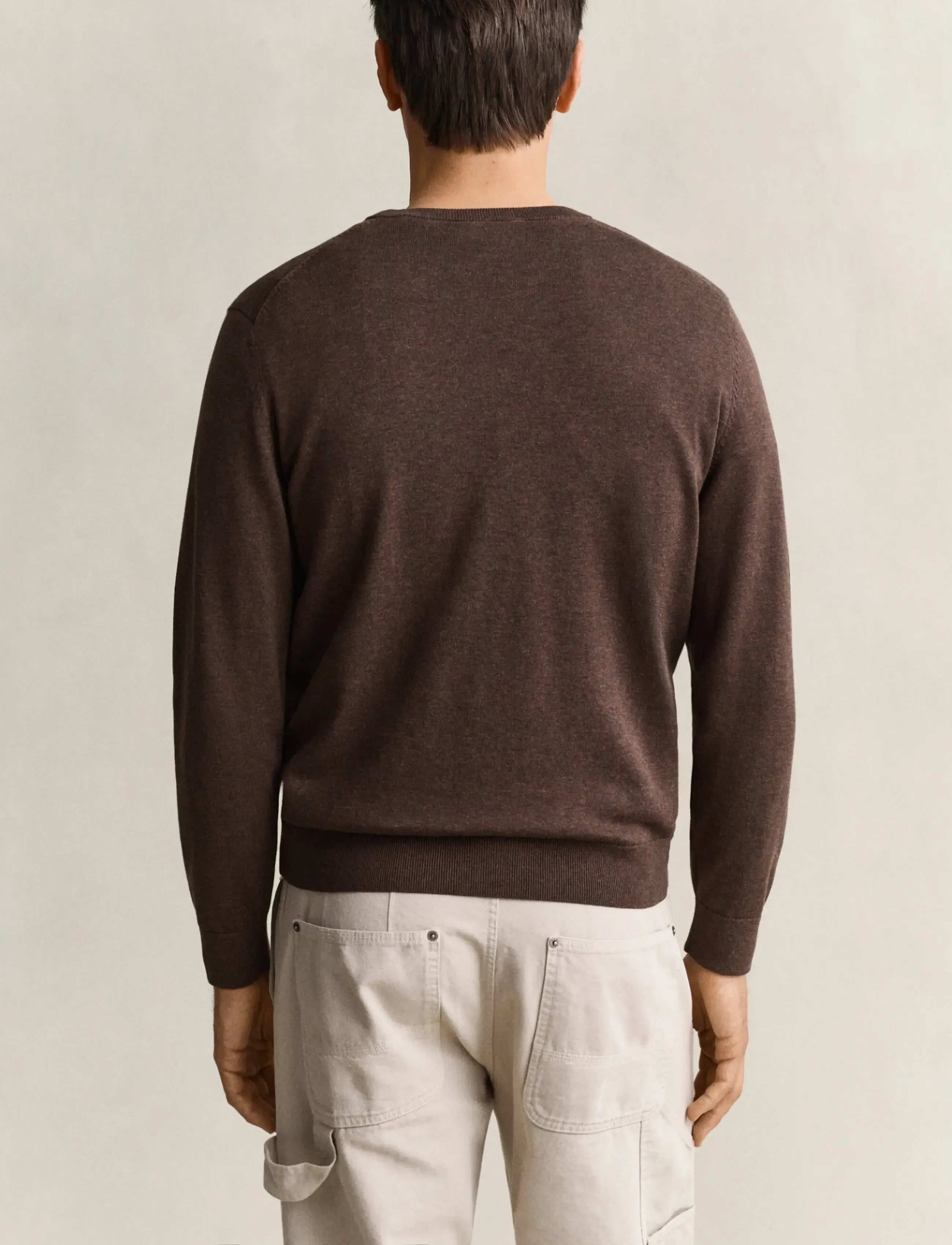 Gant - Cotton Sweater - round necks - black brown melange - 2