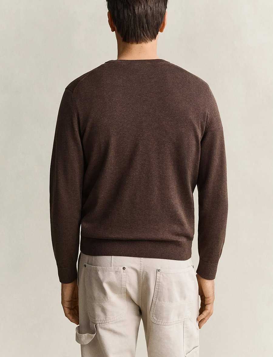 Gant - Cotton Sweater - round necks - black brown melange - 2