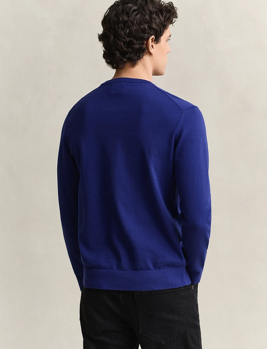 Gant - Cotton Sweater - Ümmarguse kaelusega kudumid - crisp blue - 2