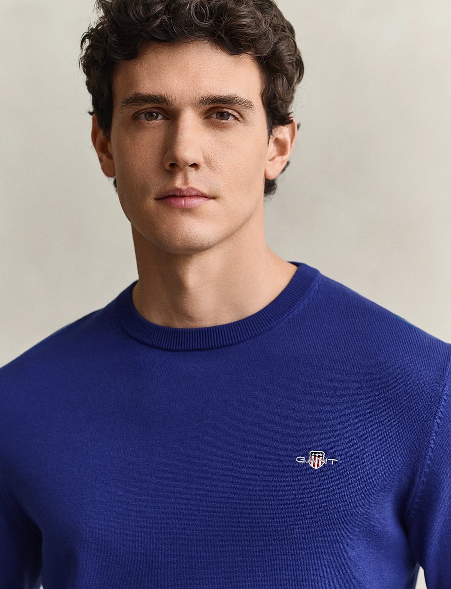 Gant - Cotton Sweater - Ümmarguse kaelusega kudumid - crisp blue - 3