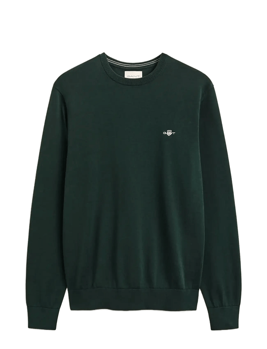 Gant - Cotton Sweater - rundhalsad - tartan green - 1