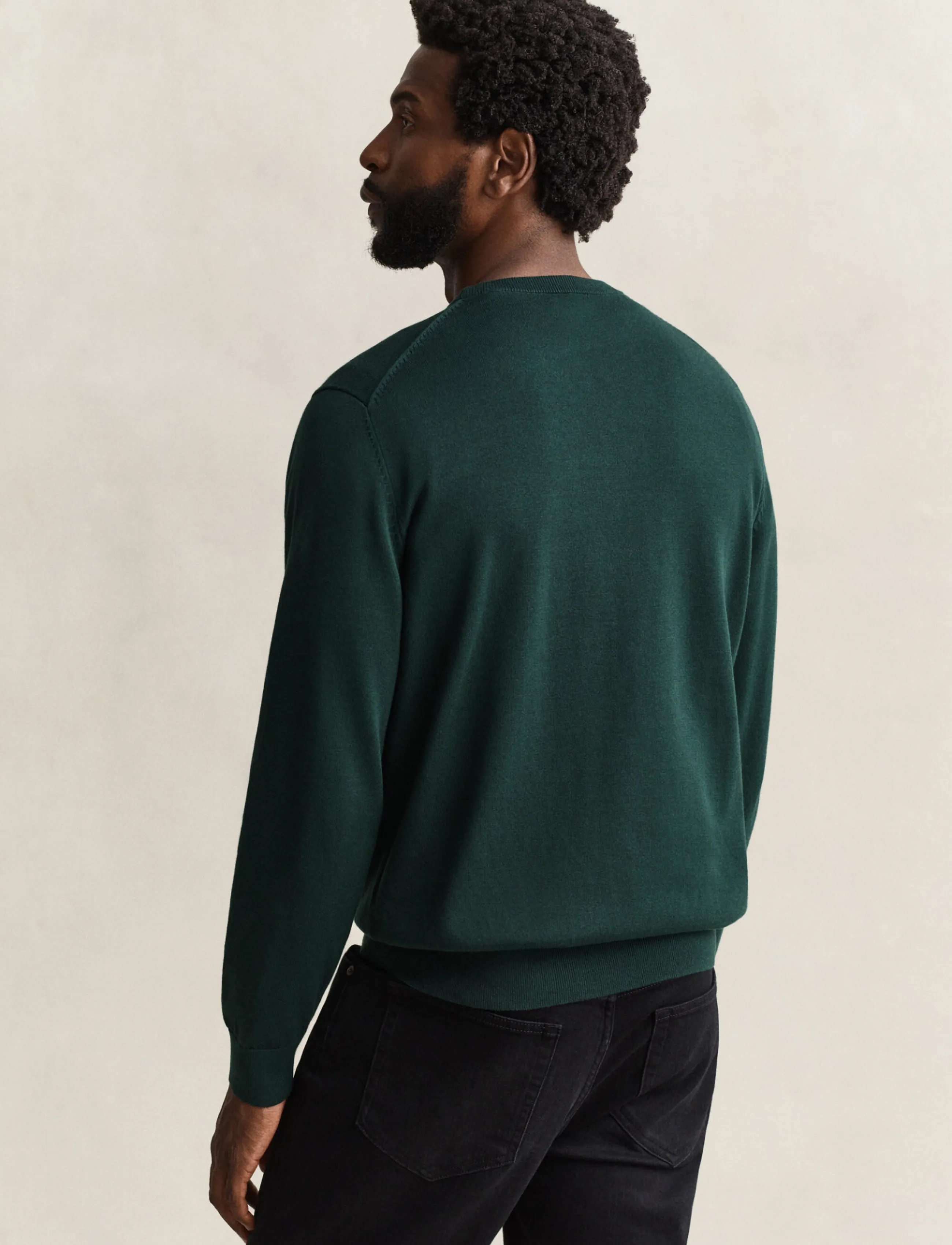 Gant - Cotton Sweater - Ümara kaelusega - tartan green - 2