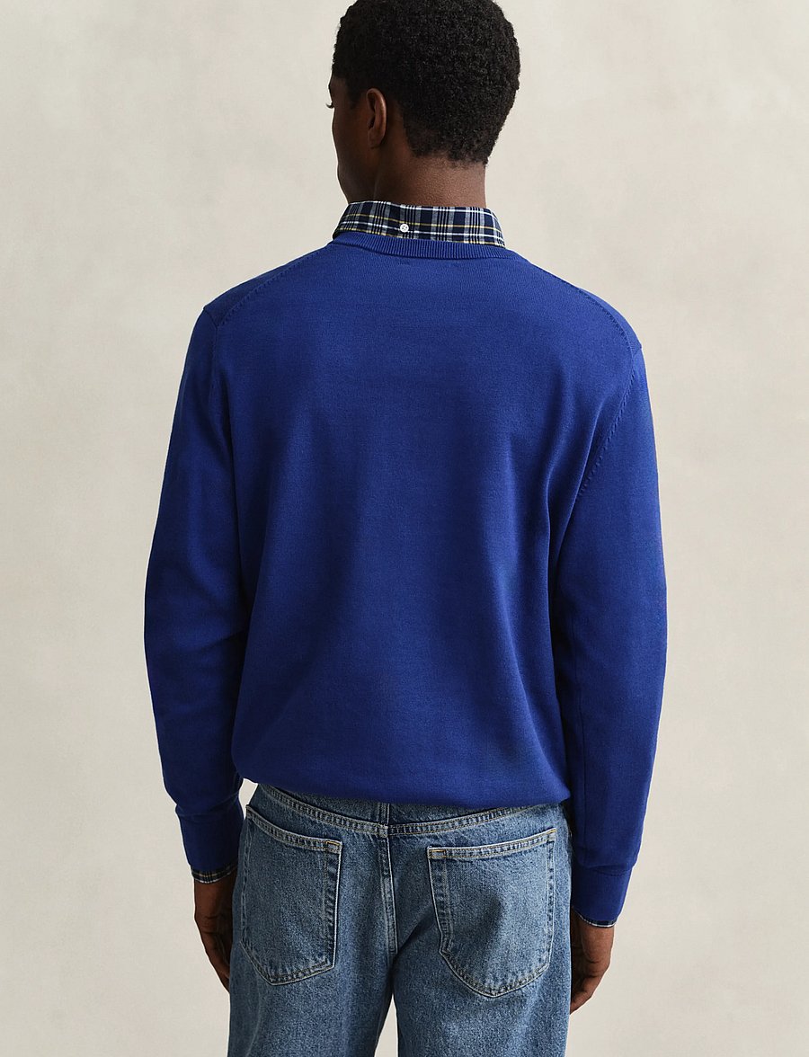 Gant - Cotton Sweater - v-ausschnitt - crisp blue - 2