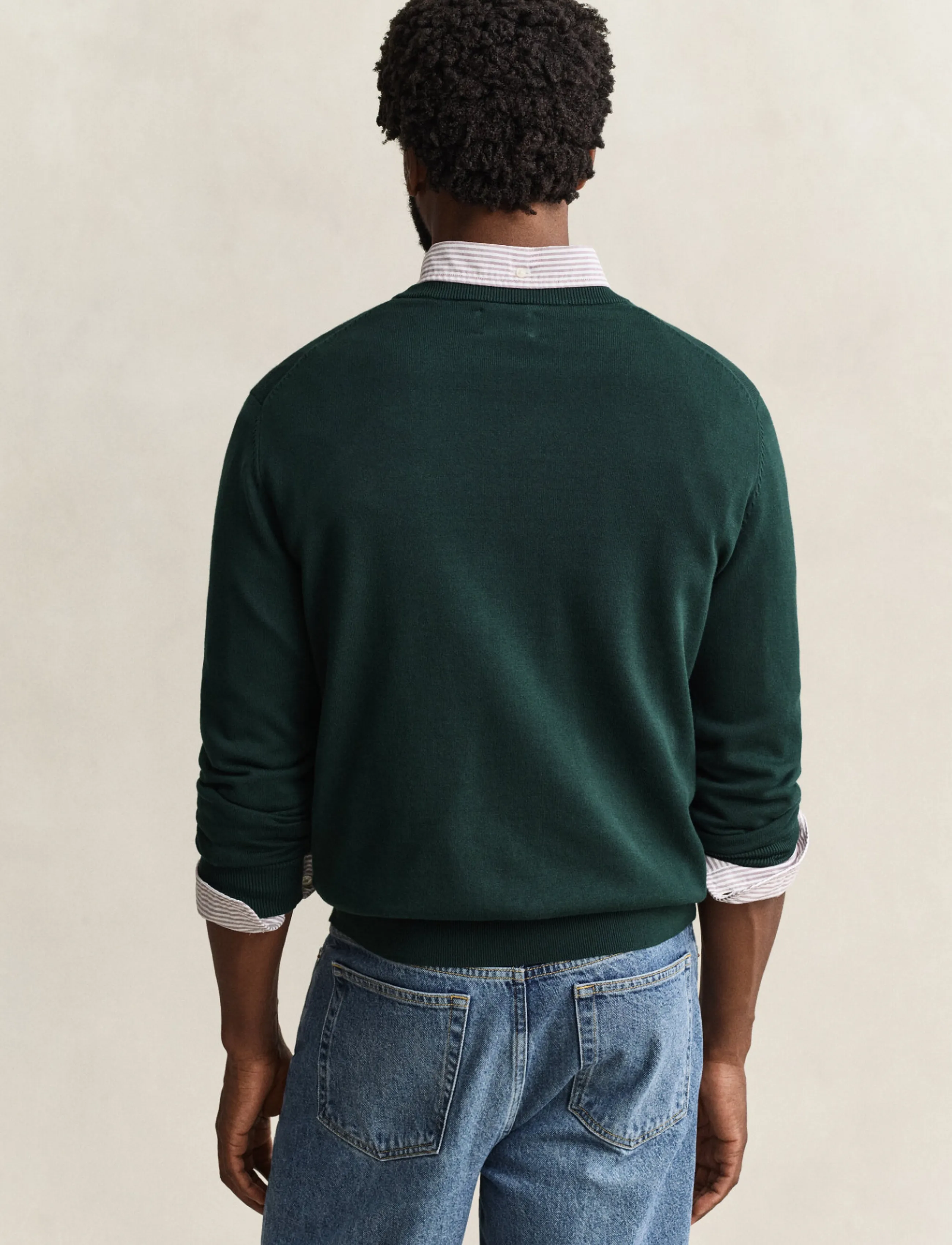 Gant - Cotton Sweater - v-necks - tartan green - 2