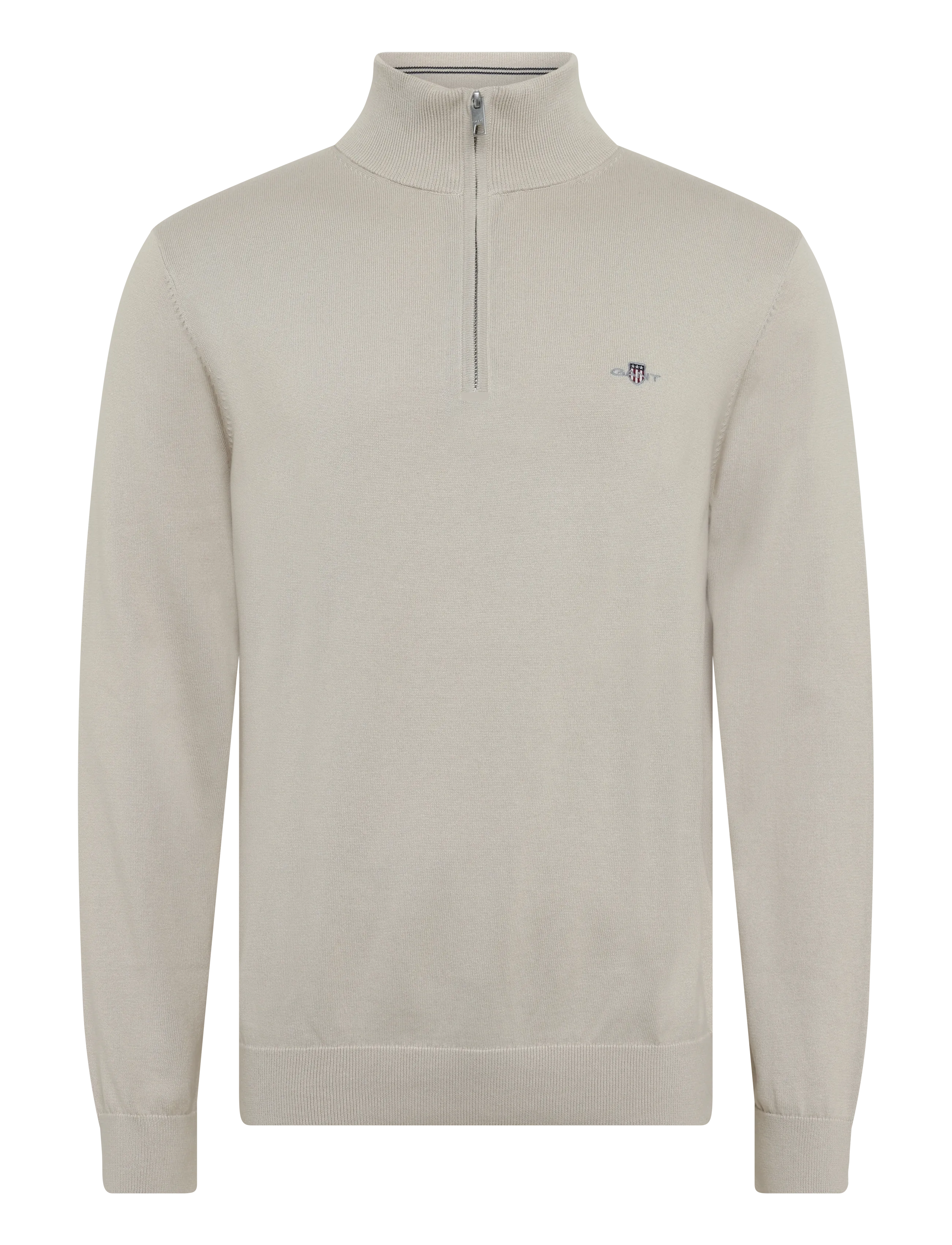 Gant Cotton Half-Zip Sweater - Strickmode - CLAY BEIGE / beige