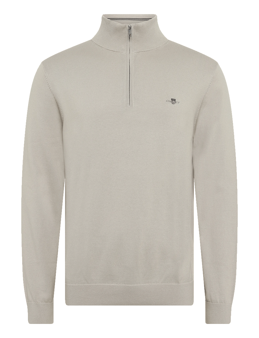 Gant - Cotton Half-Zip Sweater - pullover mit halbem reißverschluss - clay beige - 0