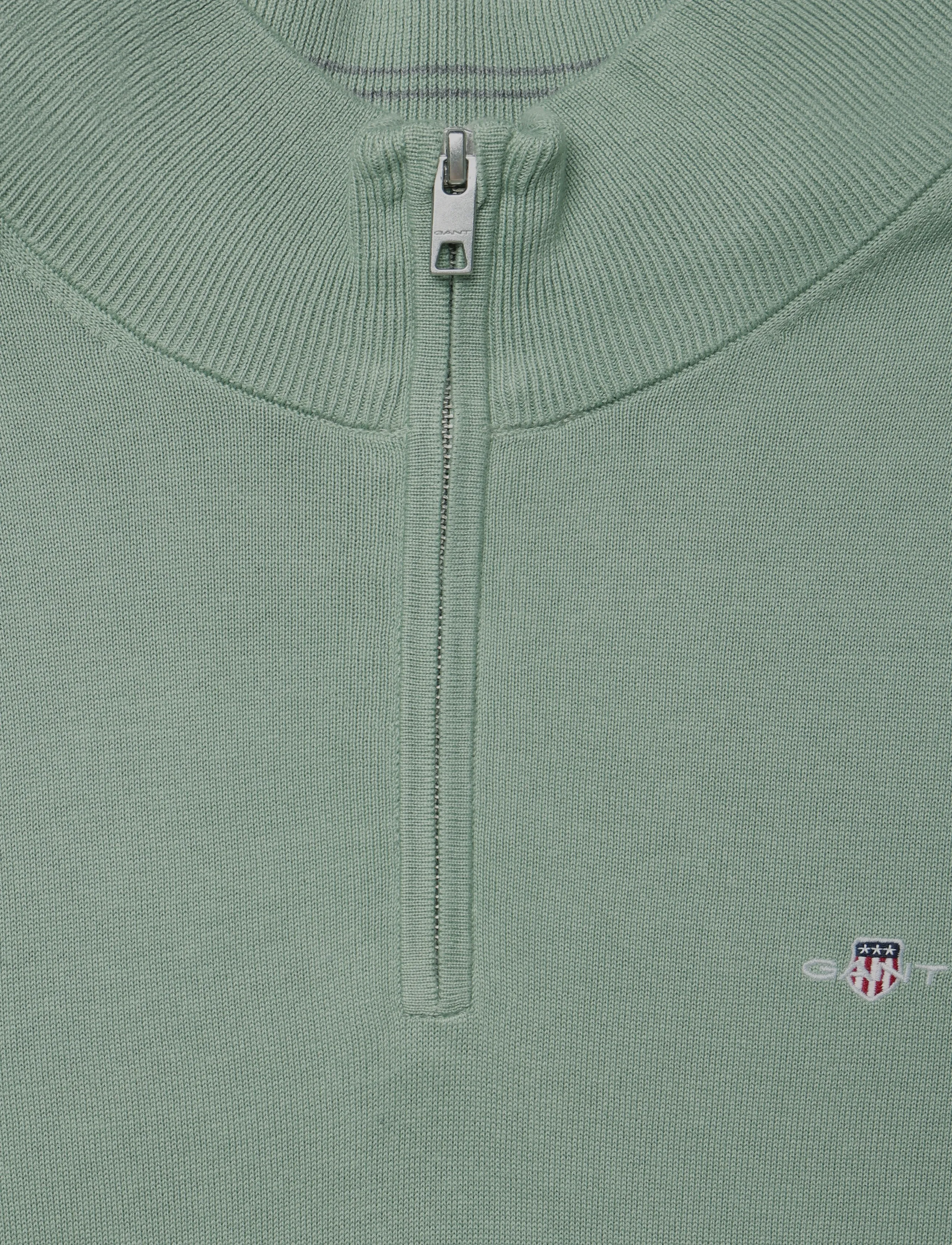 Gant - Cotton Half-Zip Sweater - pullover mit halbem reißverschluss - surplus mint - 5