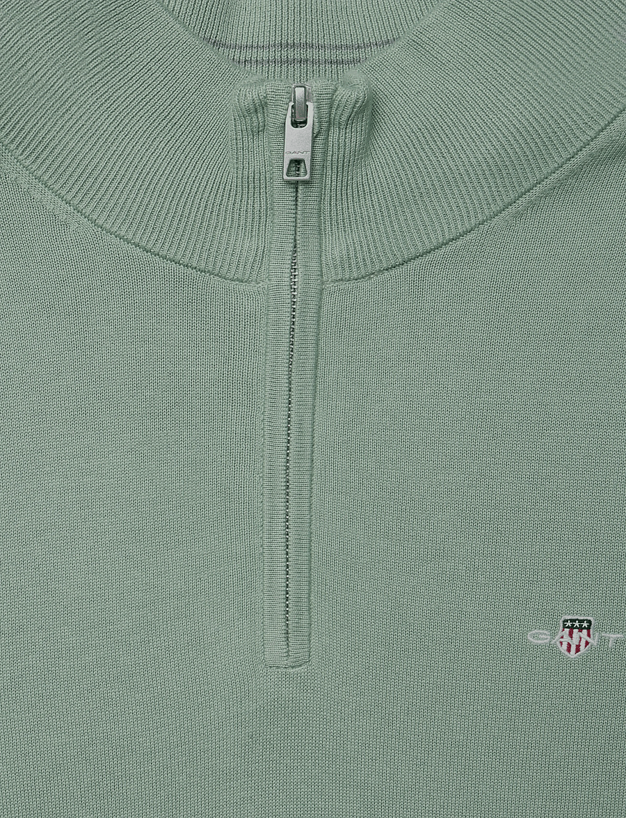 Gant - Cotton Half-Zip Sweater - pullover mit halbem reißverschluss - surplus mint - 5