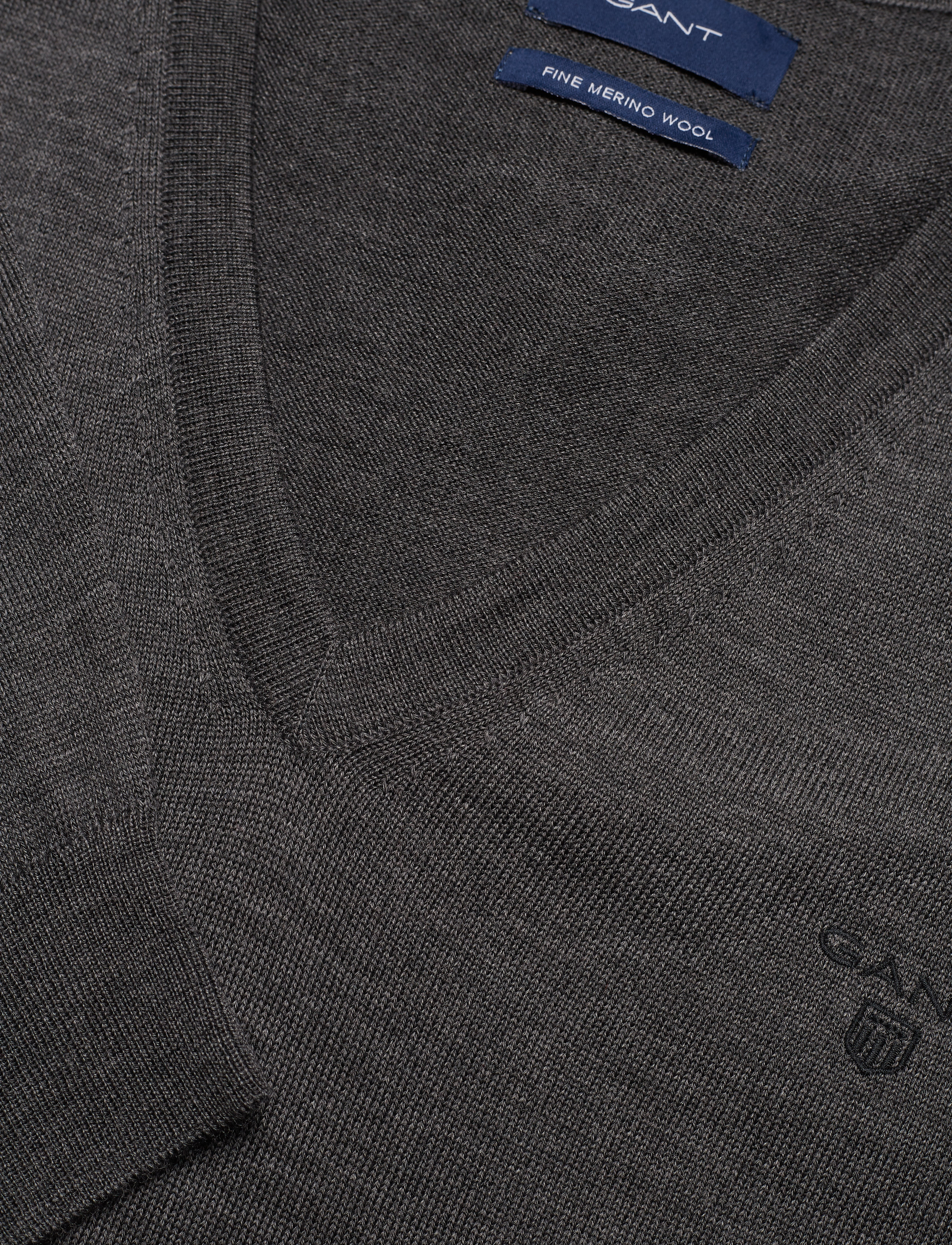 GANT - FINE MERINO V-NECK - antracit melange - 2