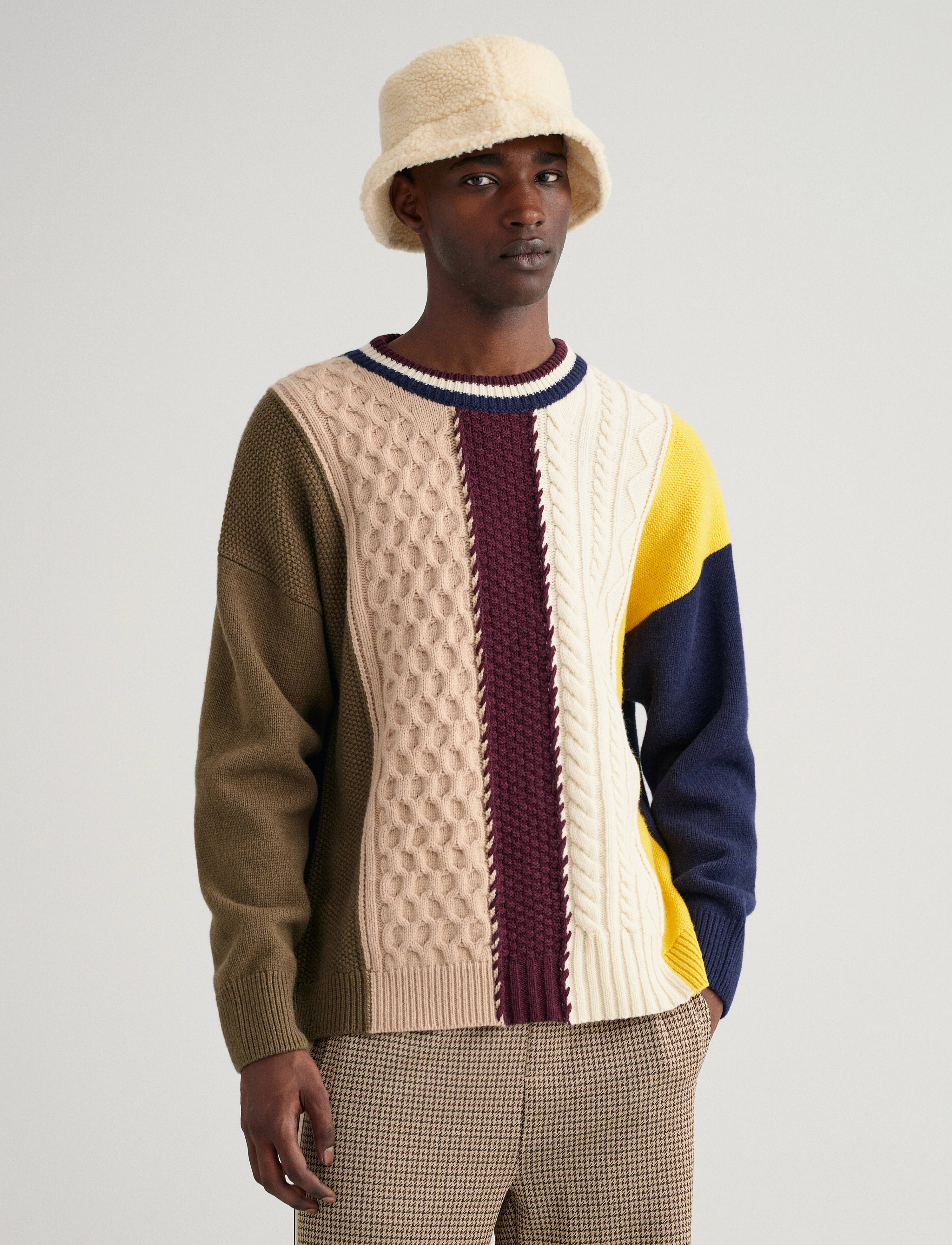 GANT - D2. PATCHED CABLE C-NECK - evening blue - 0