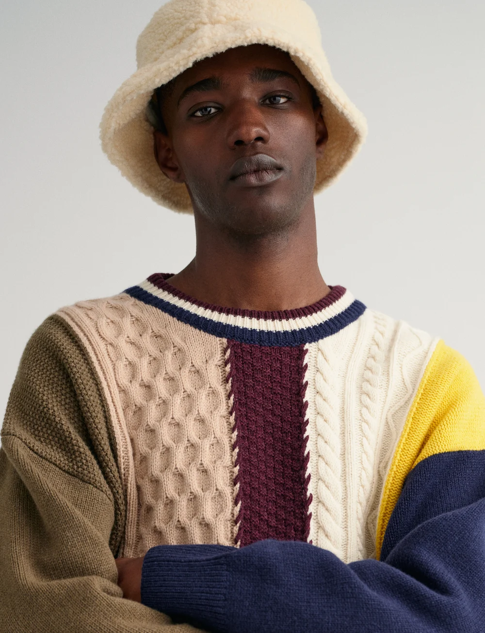 GANT - D2. PATCHED CABLE C-NECK - rundhalsad - evening blue - 4