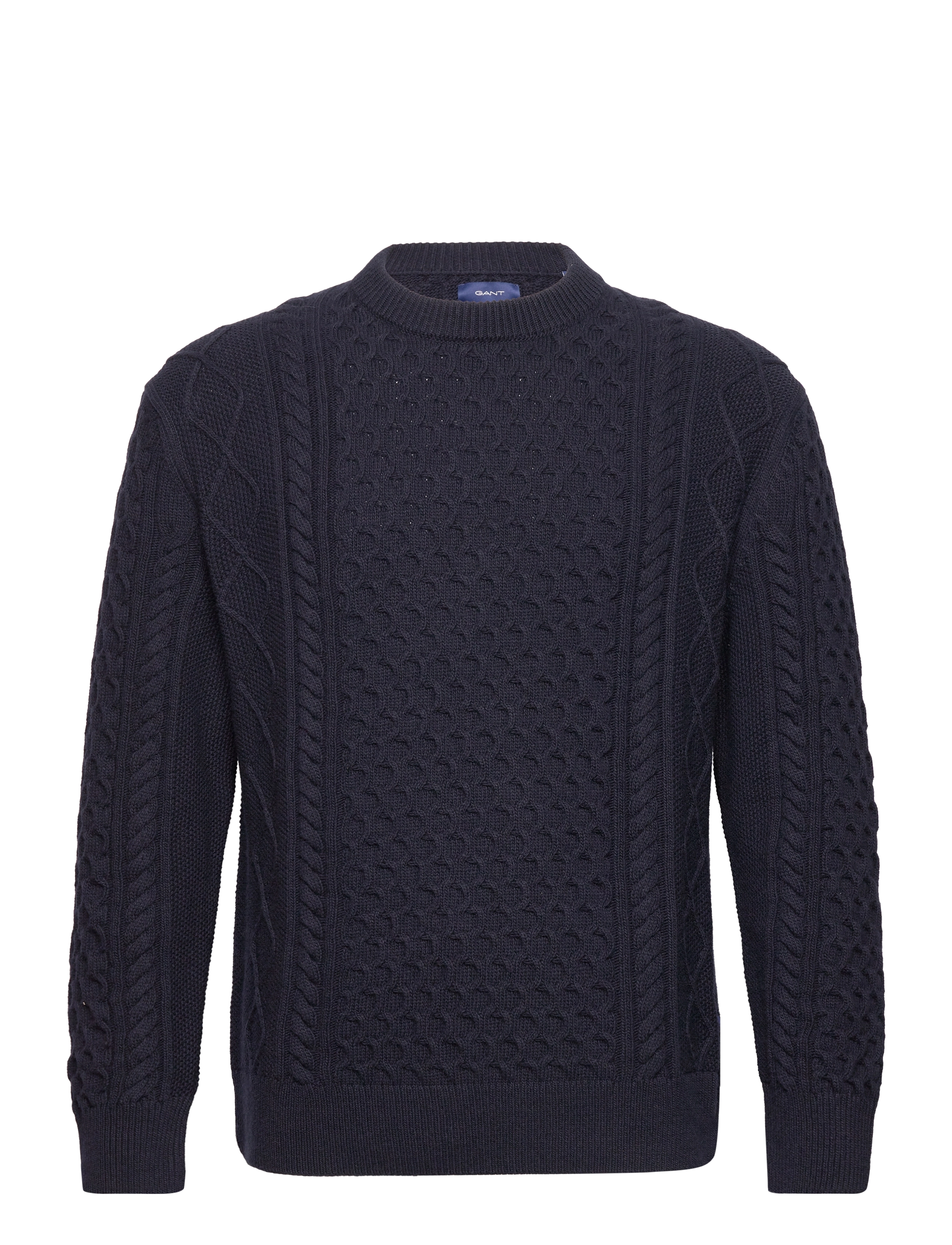 GANT - D2. ARAN CABLE C-NECK - evening blue - 0