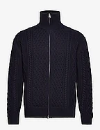 D2. ARAN CABLE FULLZIP - EVENING BLUE