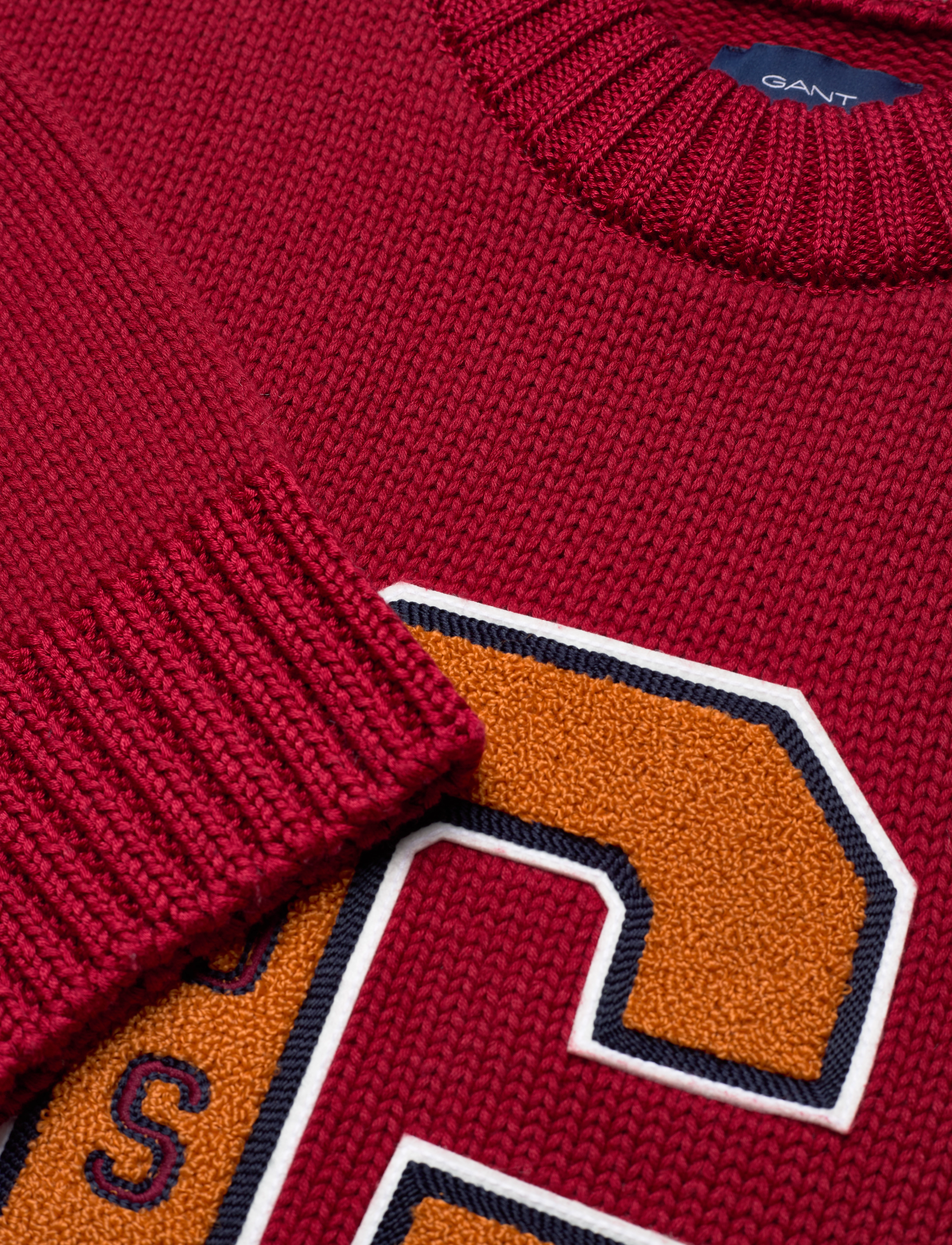 GANT - D1. OVERSIZED LETTERMAN C-NECK - autumn sunset - 2