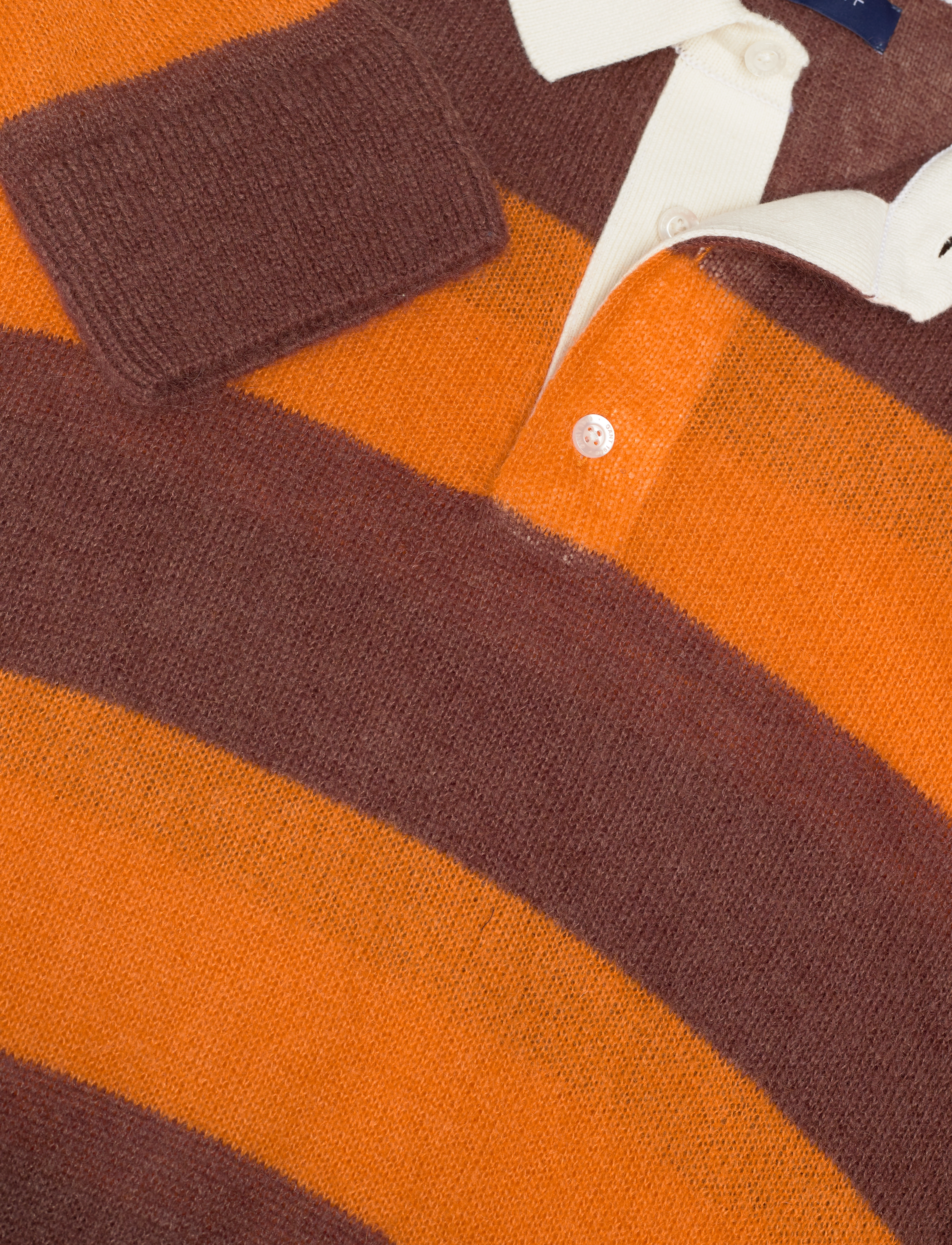 GANT - D1. BARSTRIPED RUGGER - golden orange - 3