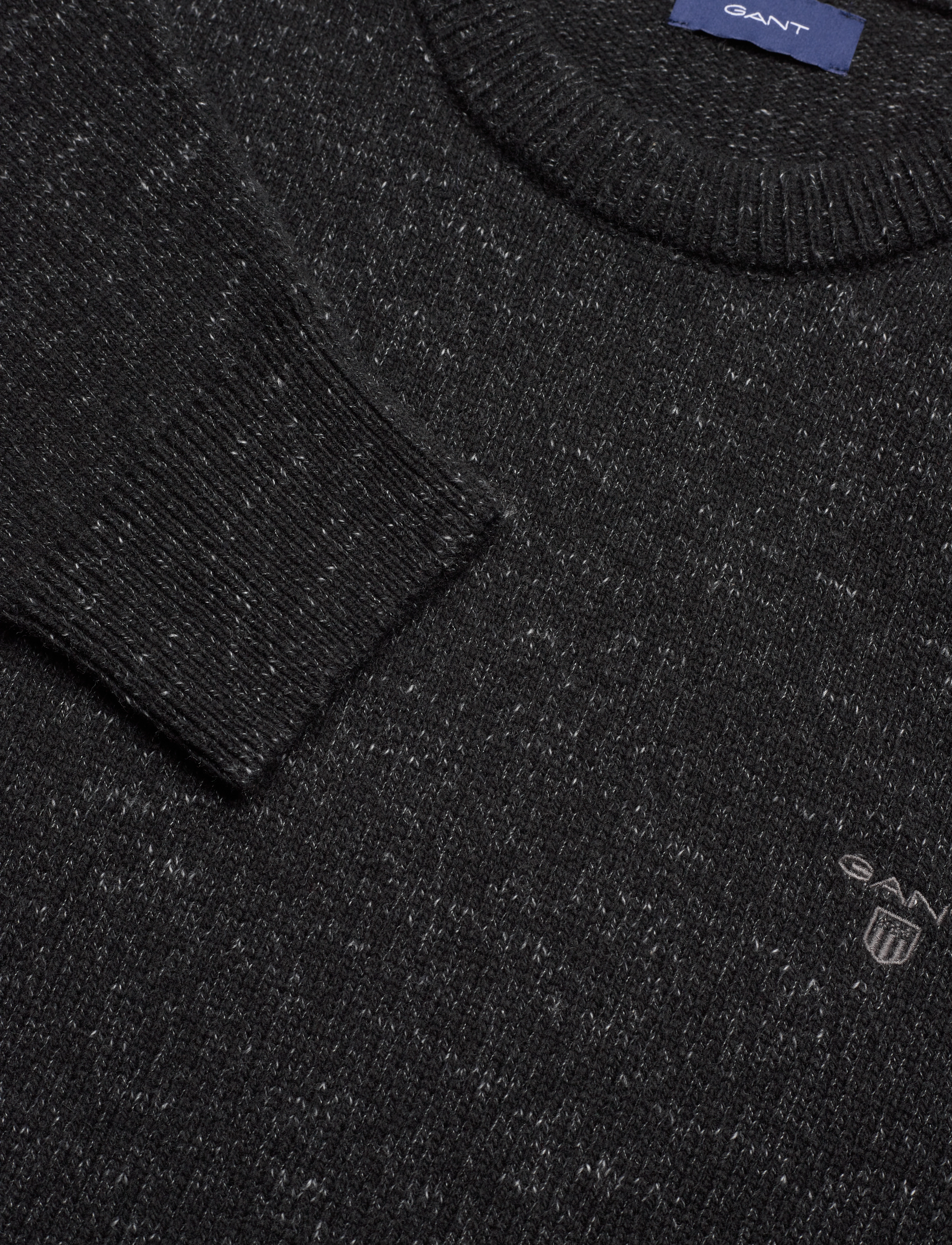 GANT - D2. NEPS MELANGE C-NECK - washed out black - 2