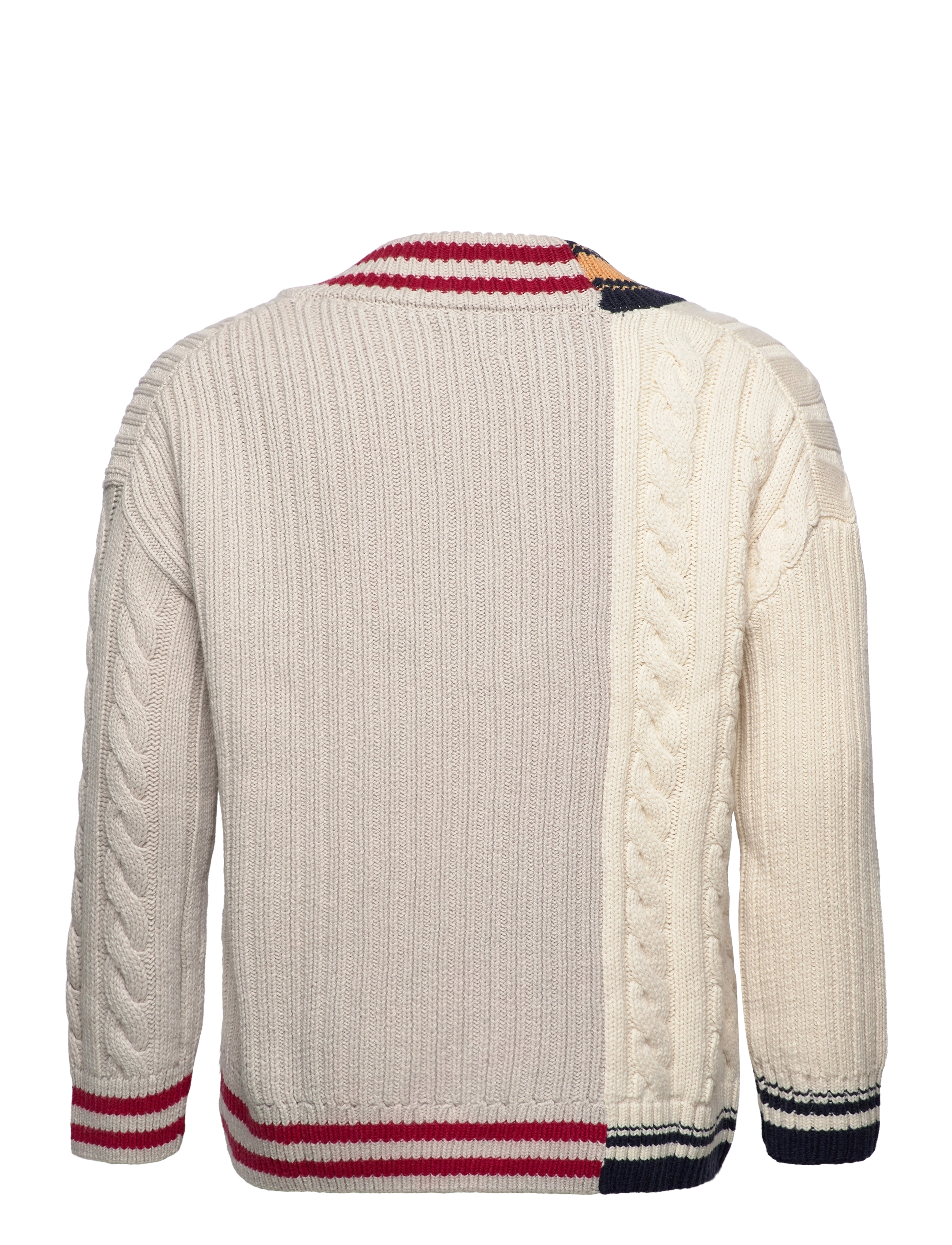 GANT - D1. PATCHED CRICKET V-NECK - dry sand - 1