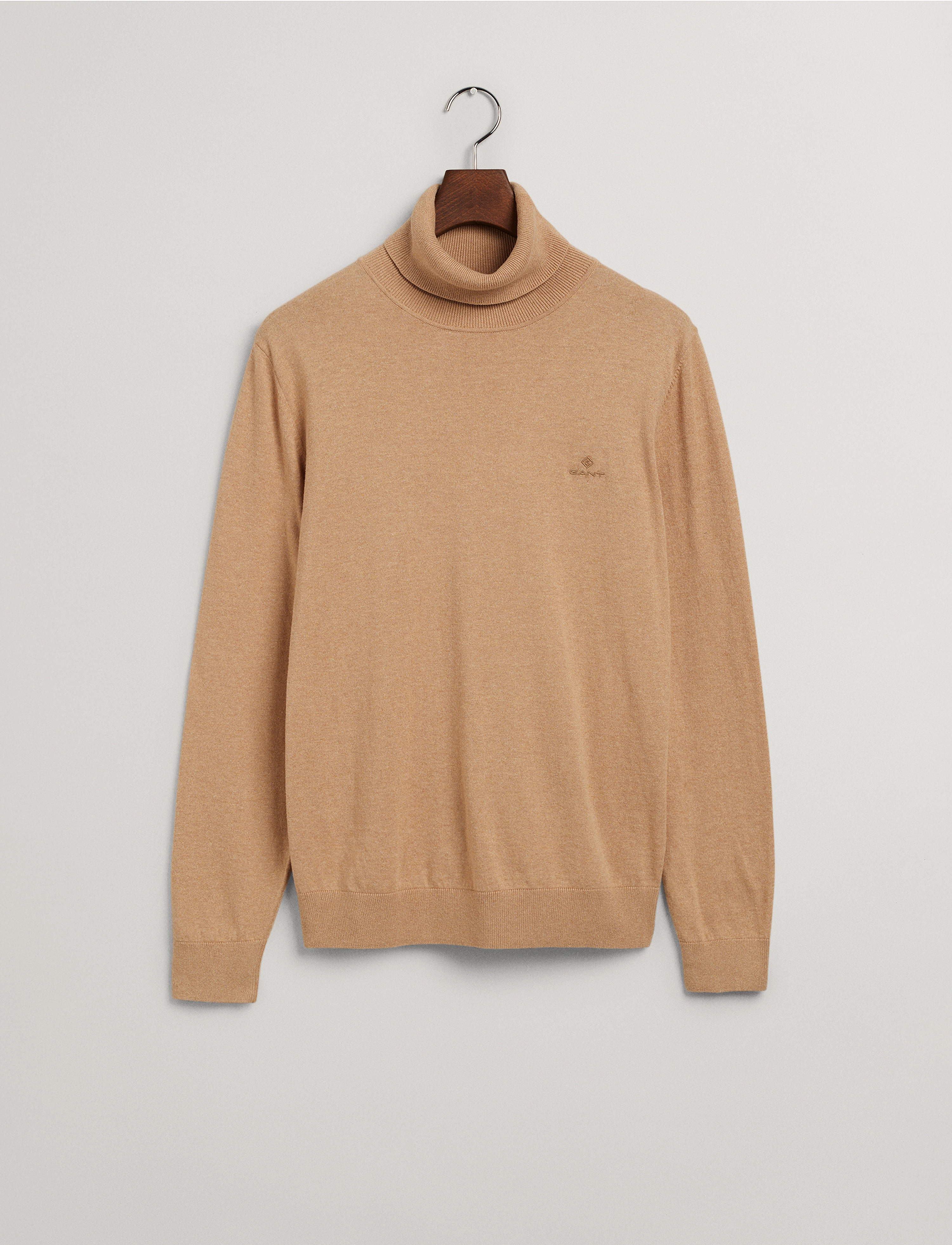 GANT - D1. COTTON CASHMERE ROLLNECK - khaki mel - 3