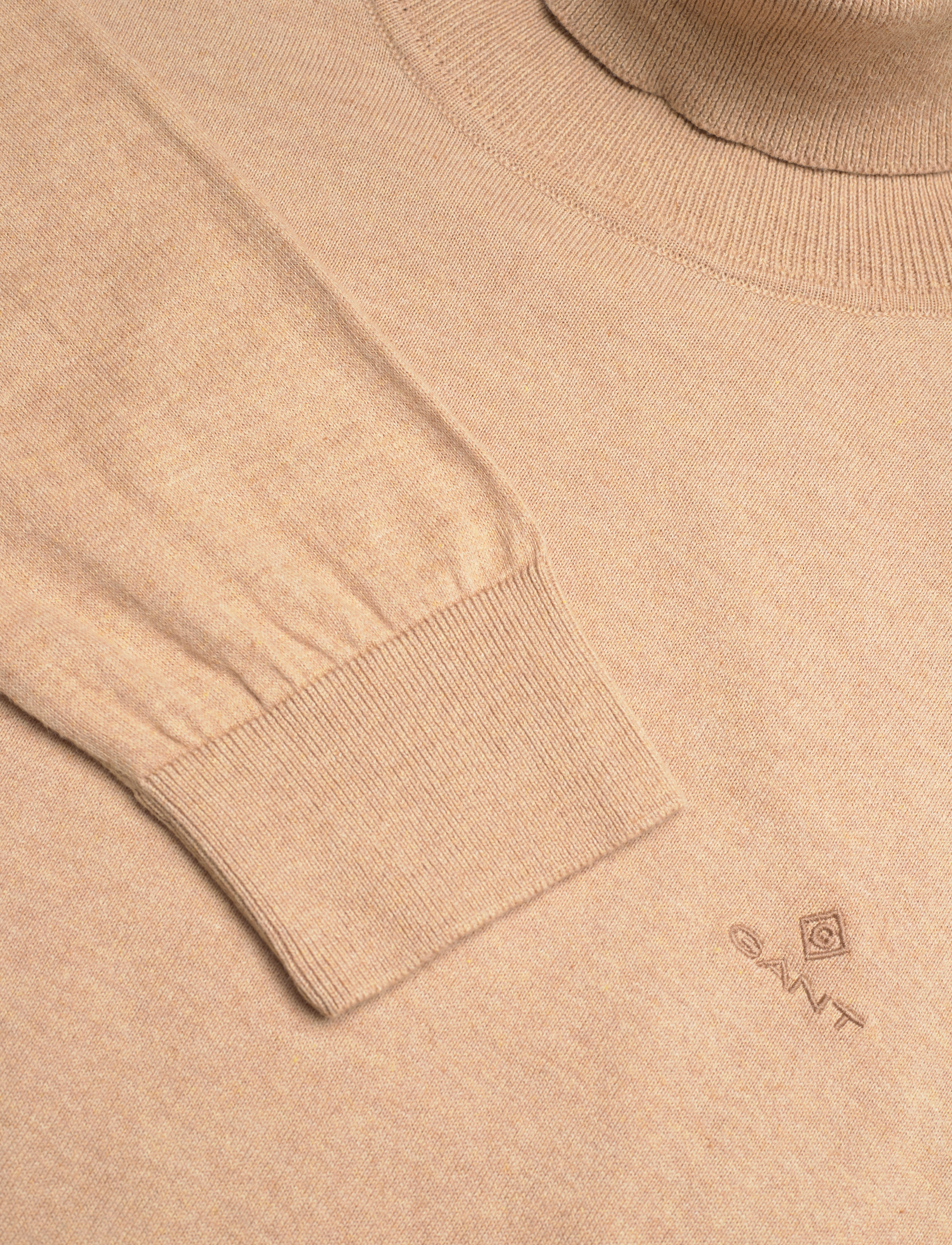 GANT - D1. COTTON CASHMERE ROLLNECK - khaki mel - 2