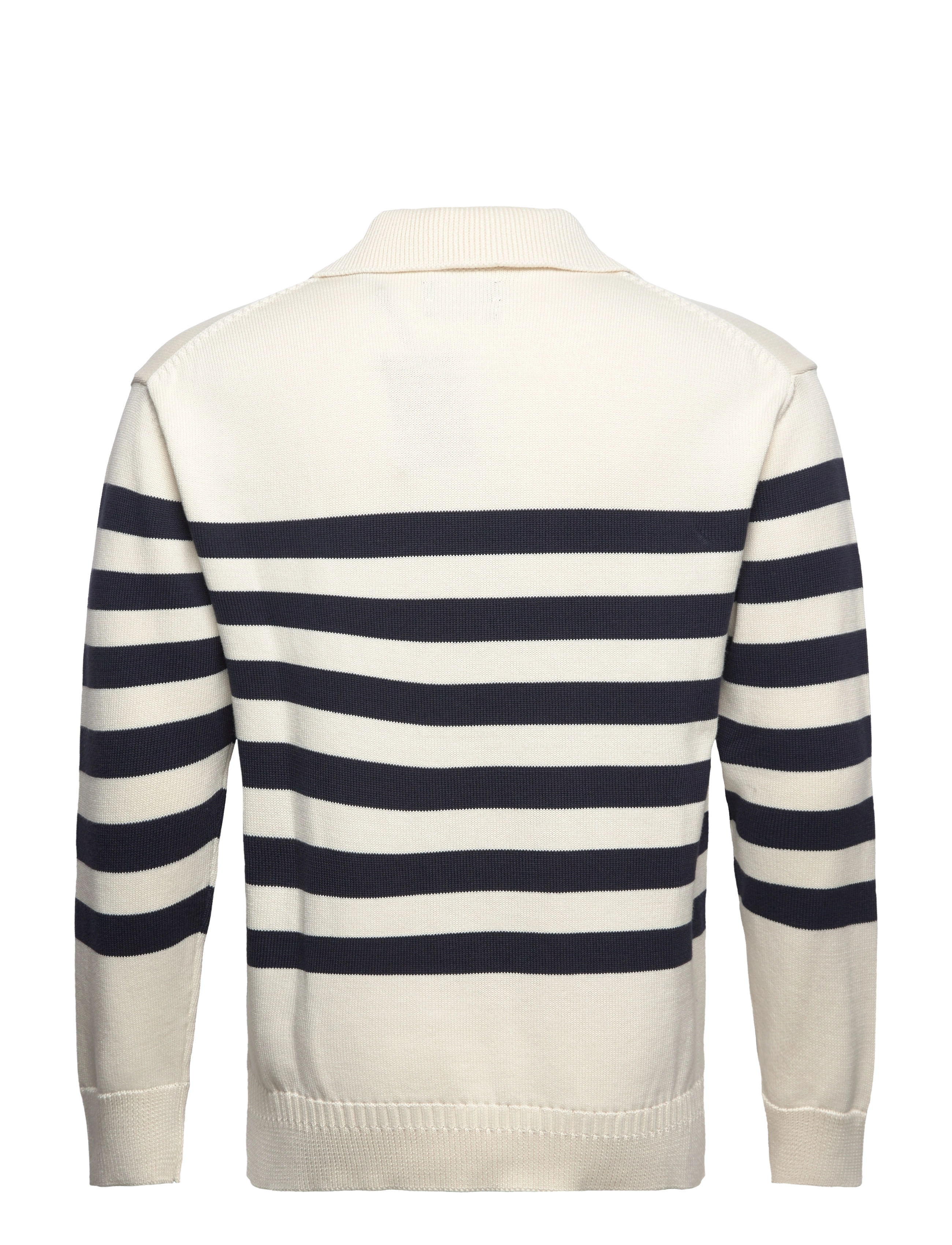 GANT - D2. STRIPED V-NECK POLO - cream - 1