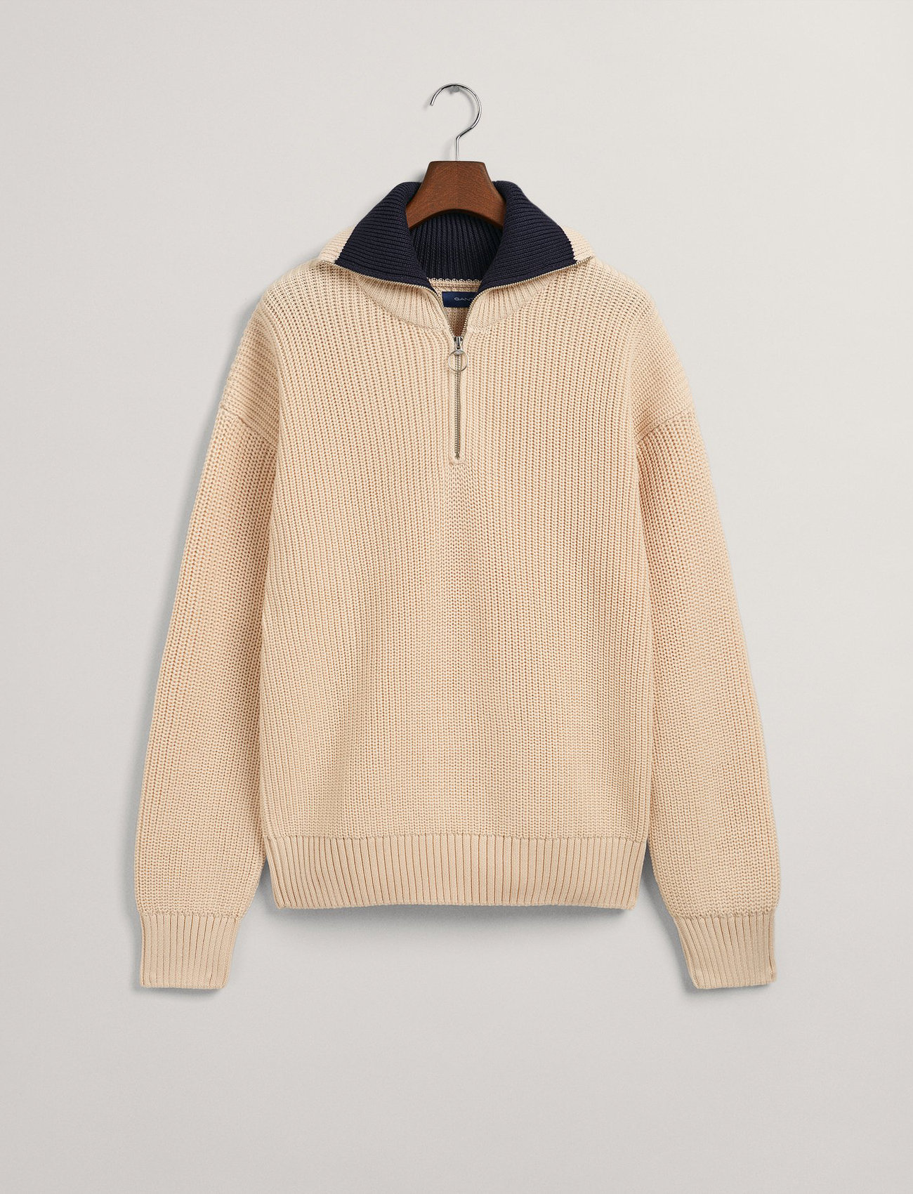 GANT - RIB HALFZIP - linen - 3