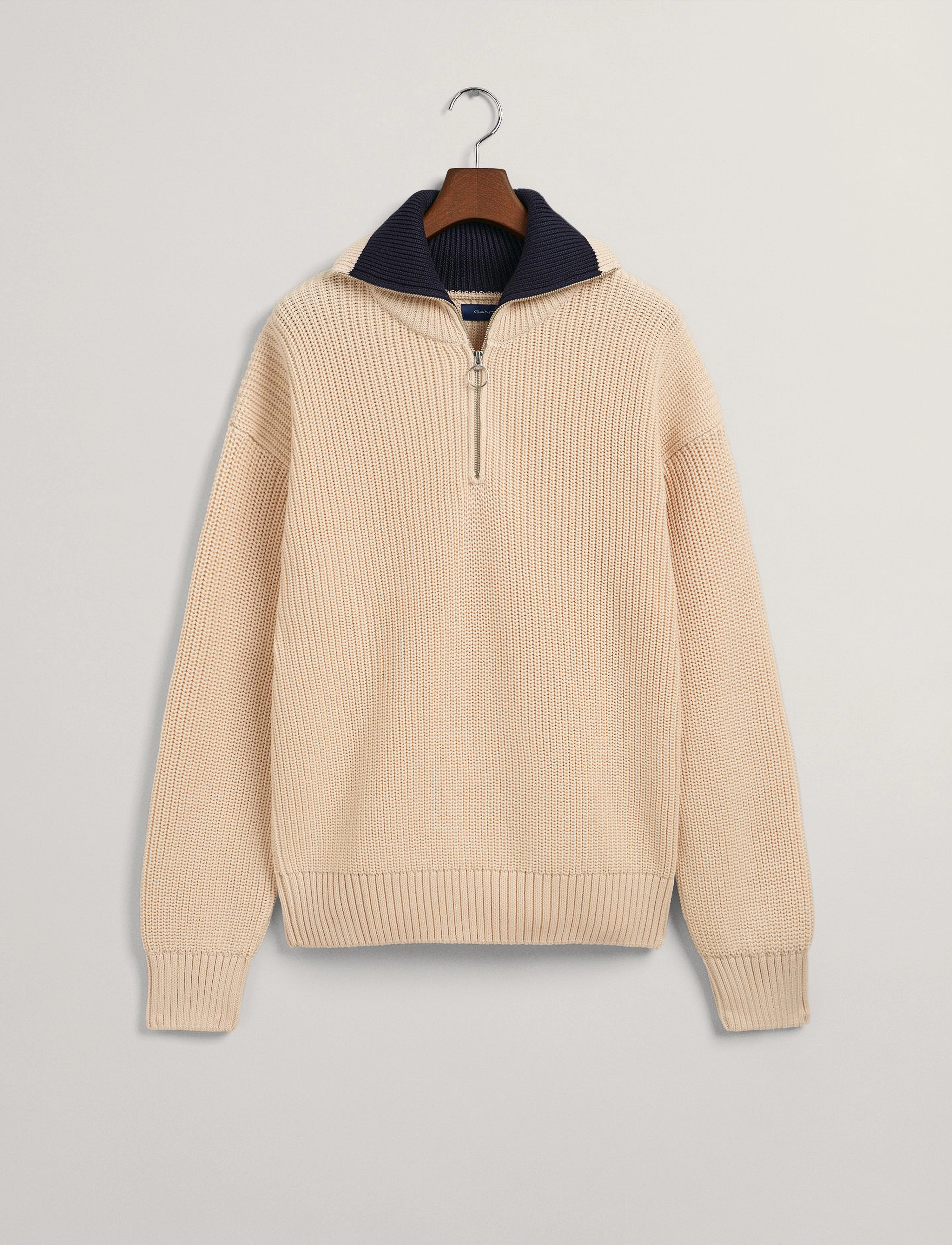 GANT - RIB HALFZIP - linen - 3