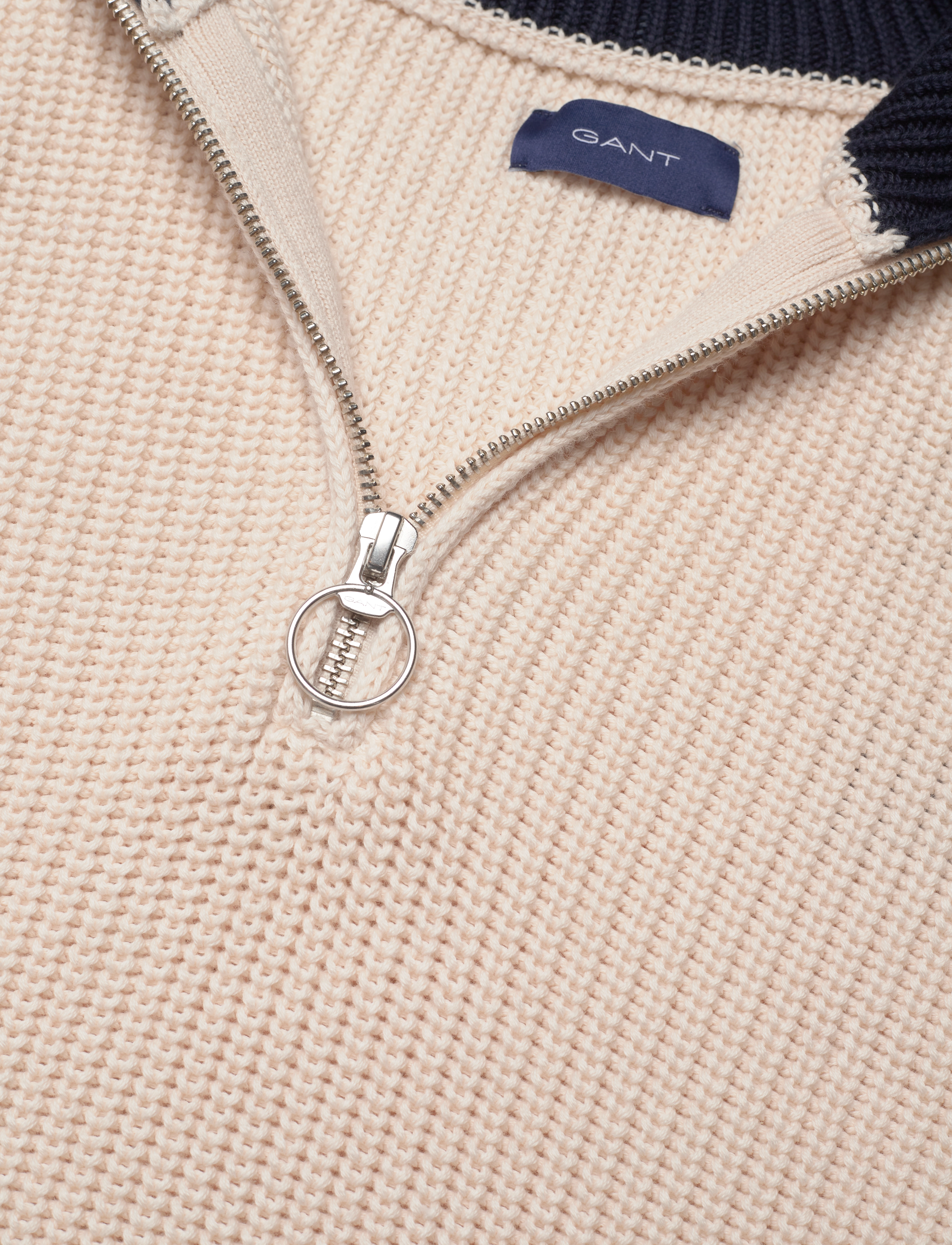 GANT - RIB HALFZIP - linen - 2