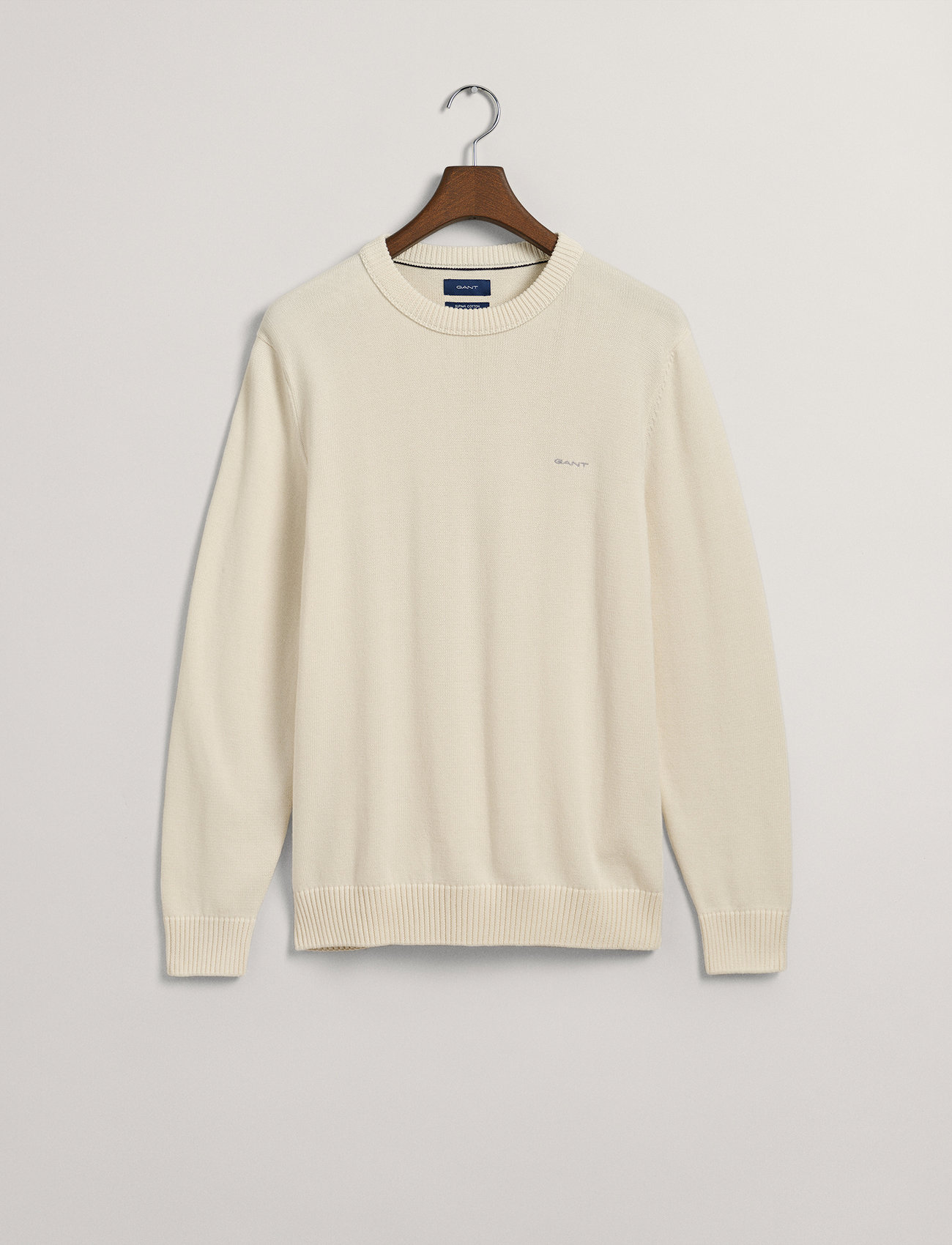 GANT - SUPIMA C-NECK - cream - 3