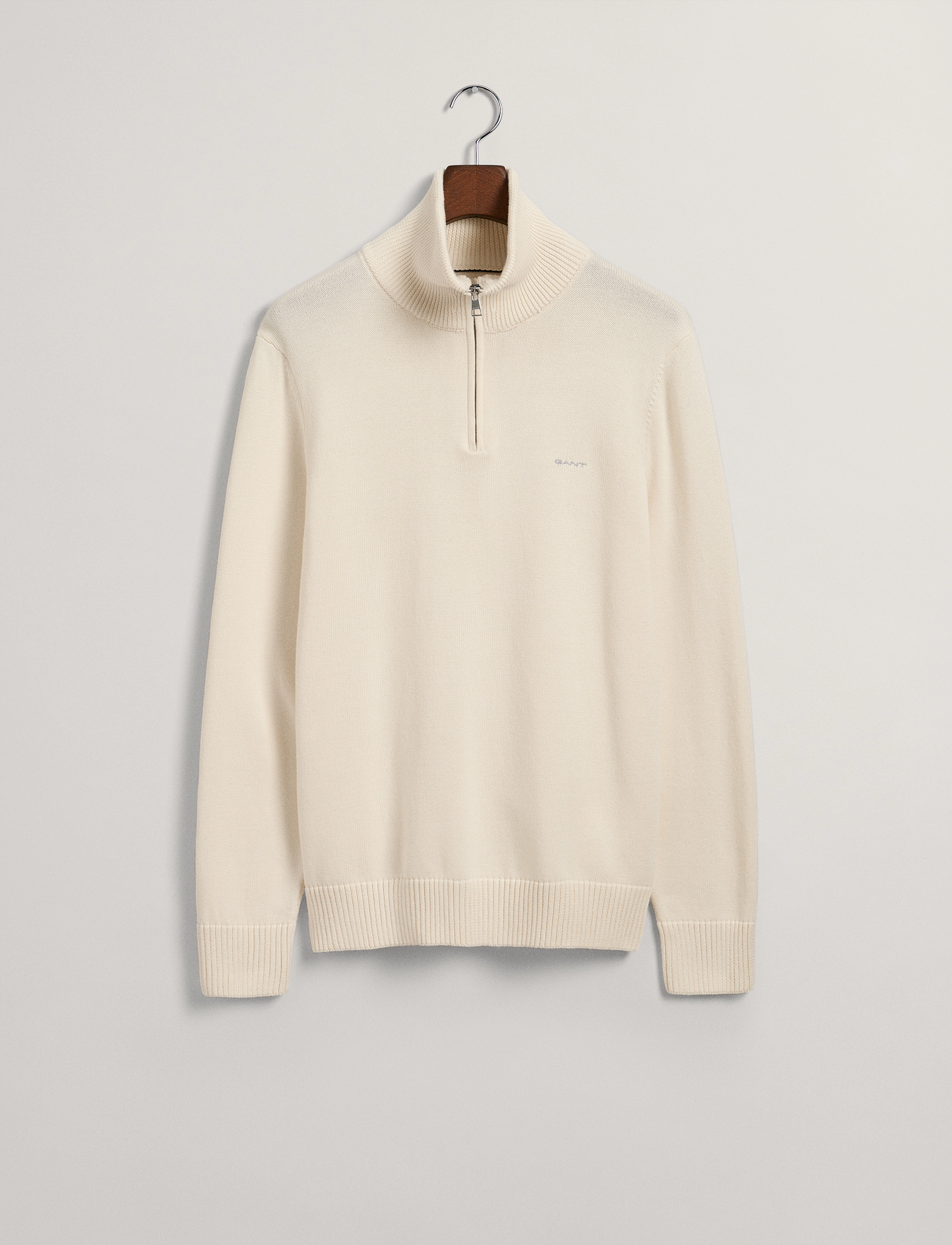 GANT - SUPIMA HALFZIP - cream - 3