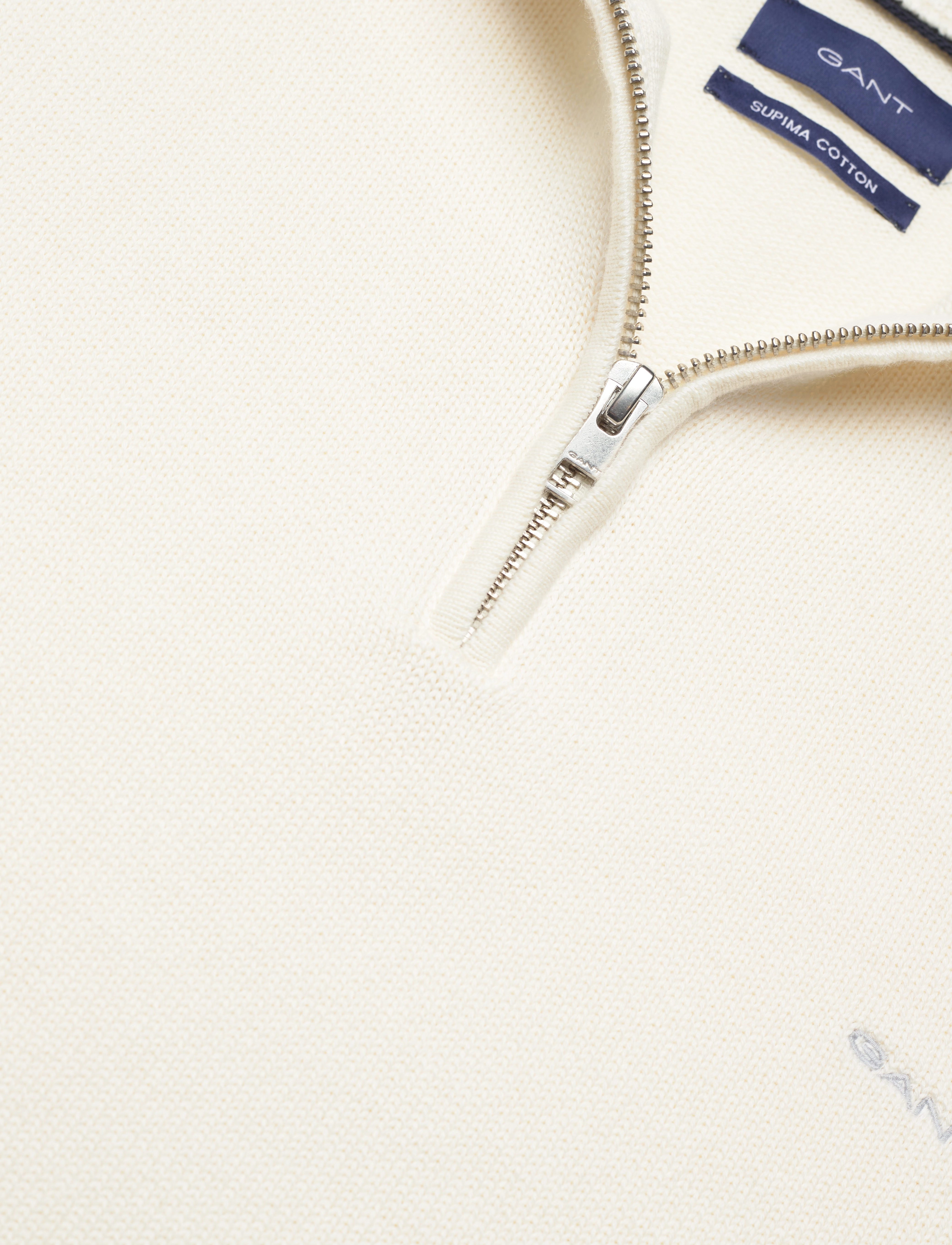 GANT - SUPIMA HALFZIP - cream - 2
