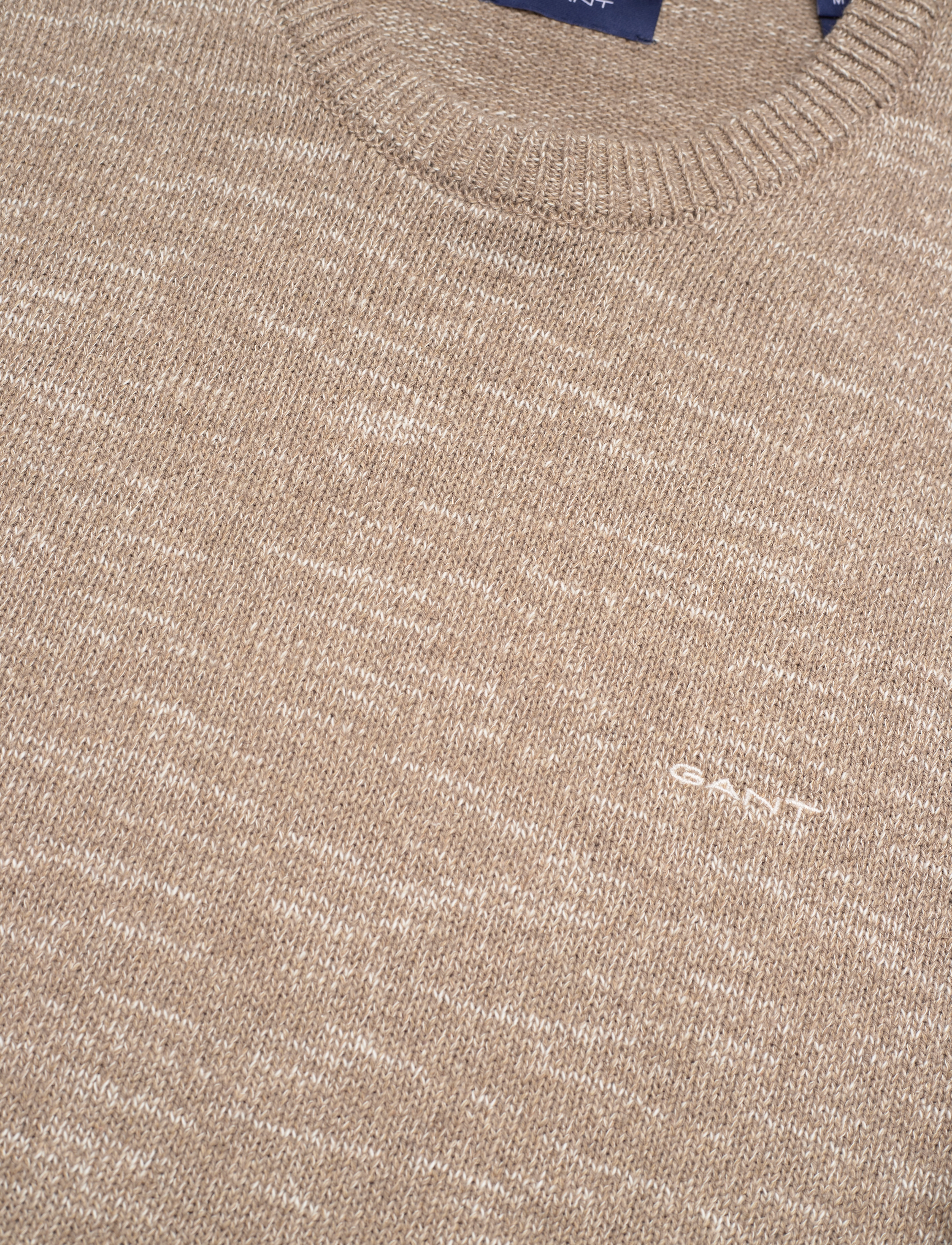 GANT - TWISTED YARN C-NECK - dark khaki - 2