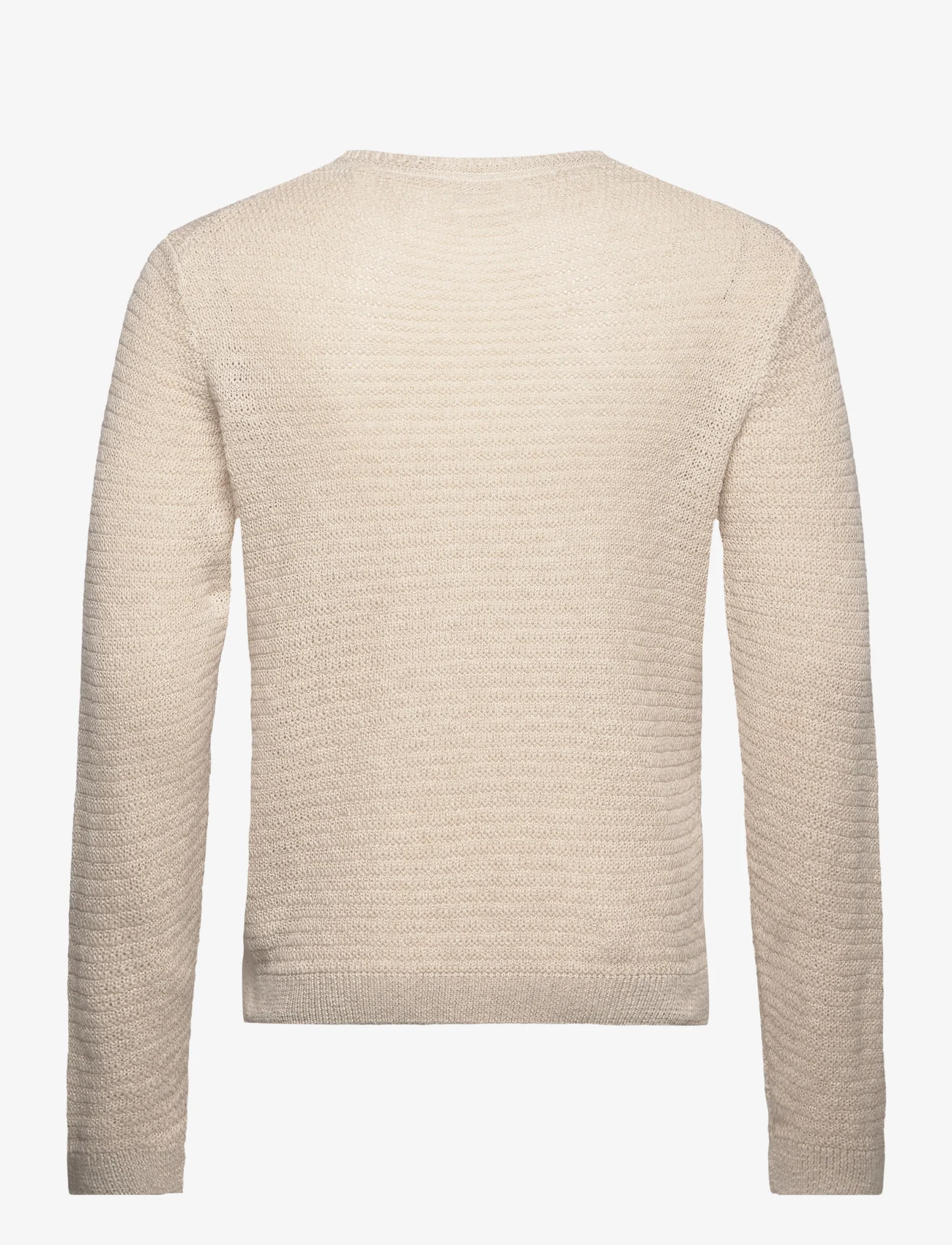 GANT - COTTON LINEN TEXTURE C-NECK - pyöreäaukkoiset - putty - 1