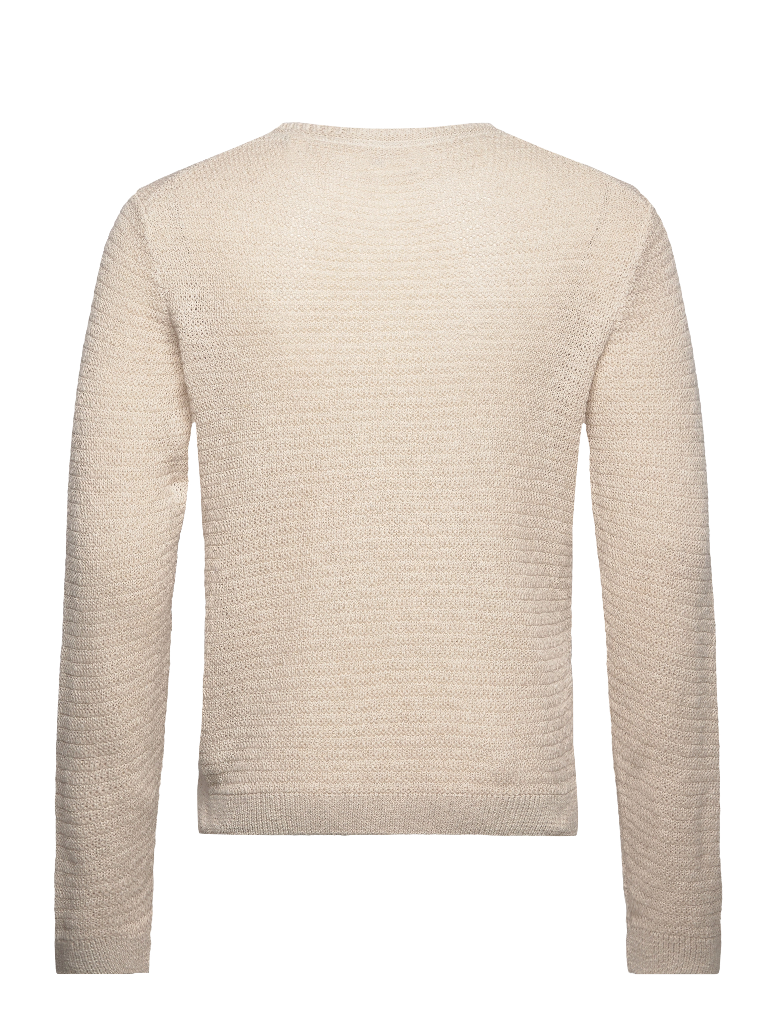 GANT - COTTON LINEN TEXTURE C-NECK - putty - 1