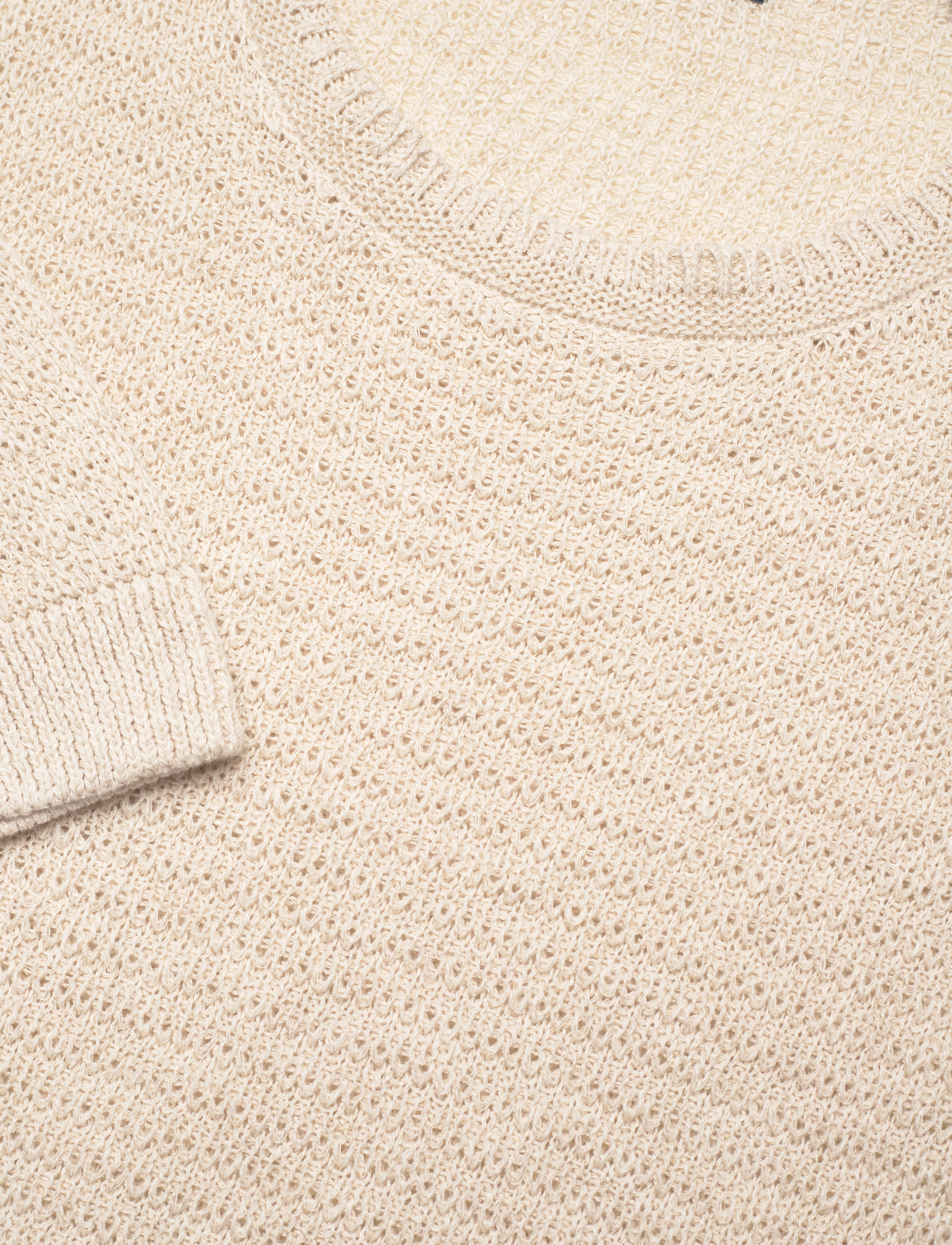 GANT - COTTON LINEN TEXTURE C-NECK - putty - 2