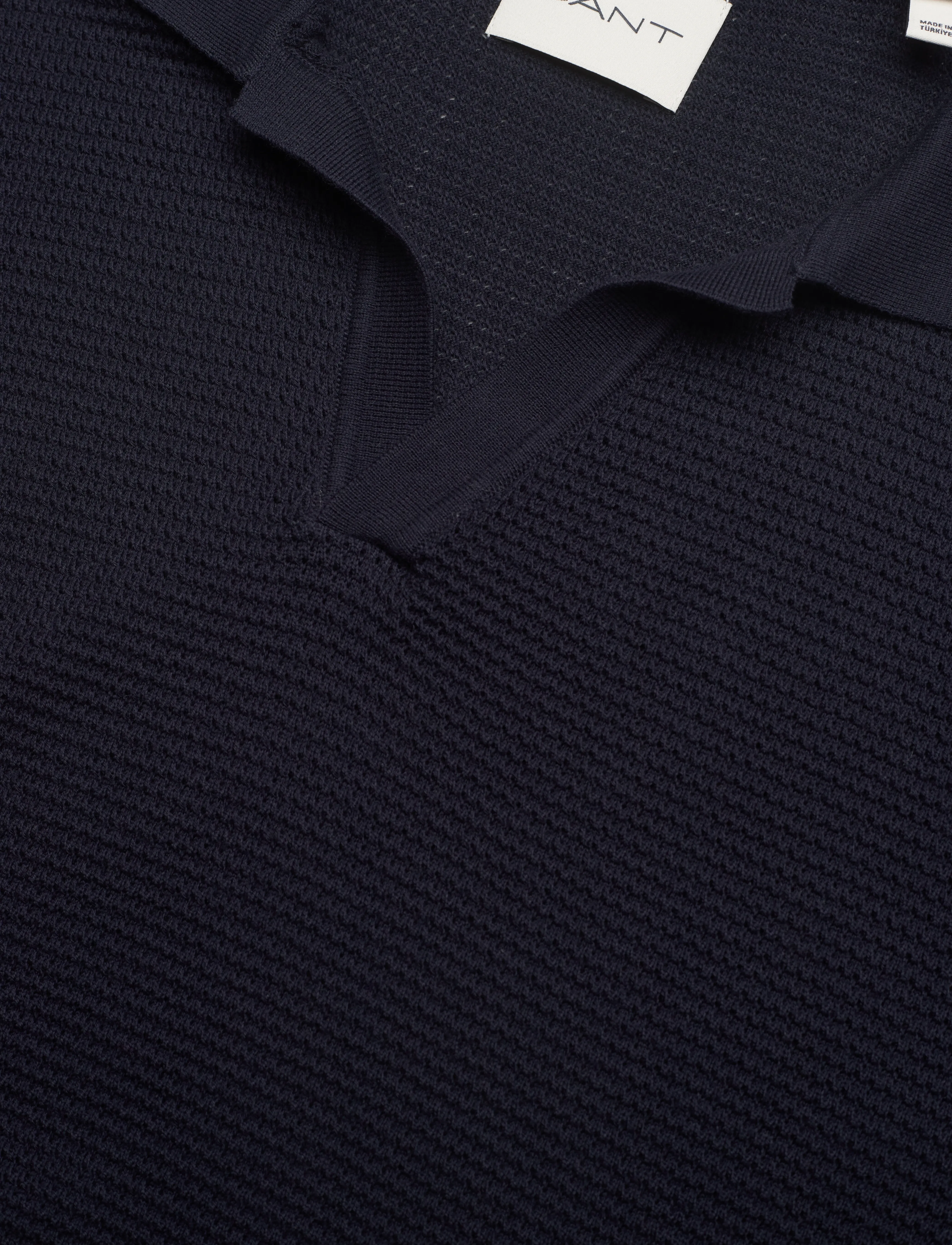 GANT - COTTON TEXTURE OPEN POLO - evening blue - 2